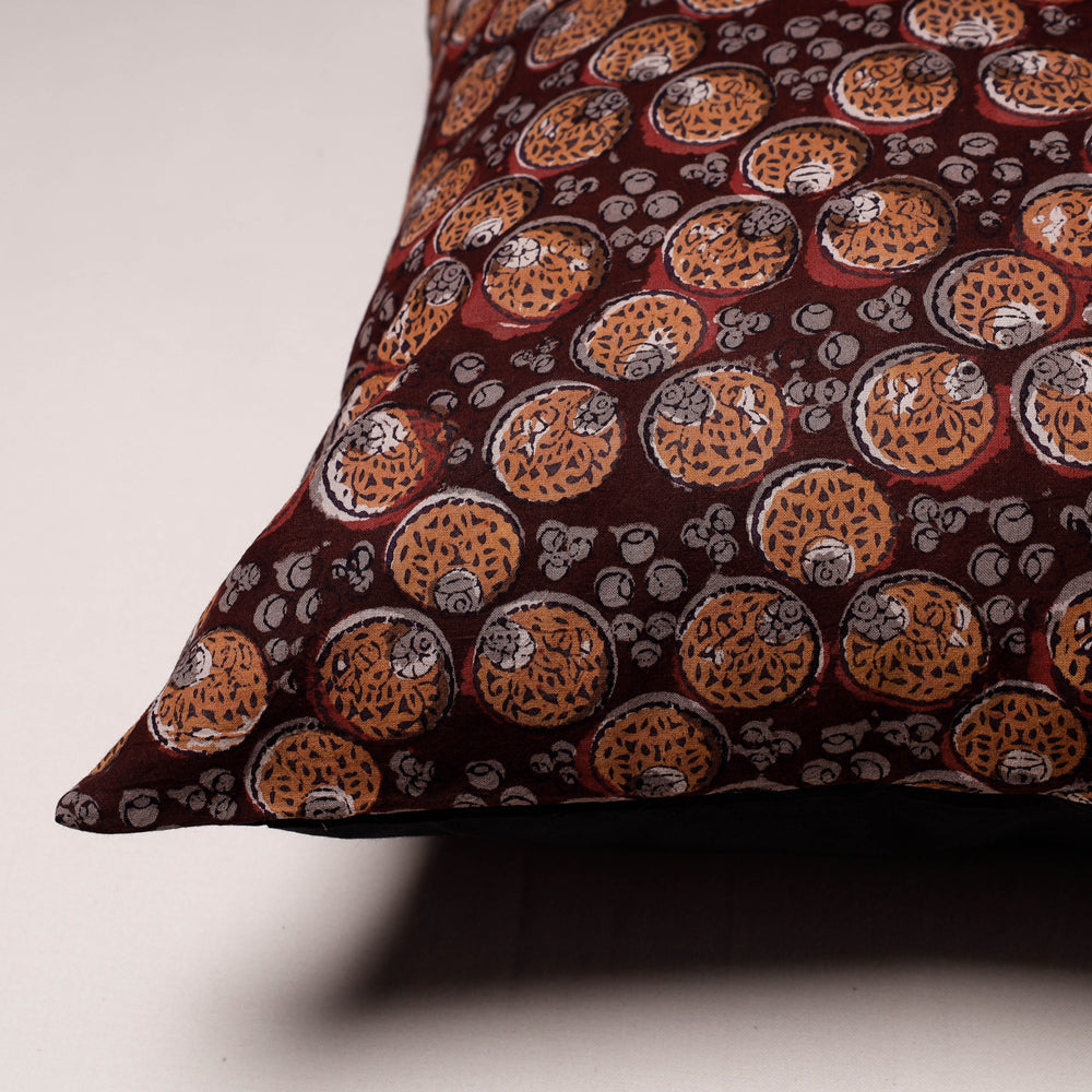 Bagru Hand Block Printed Pure Cotton Cushion Cover (16 x 16 in)