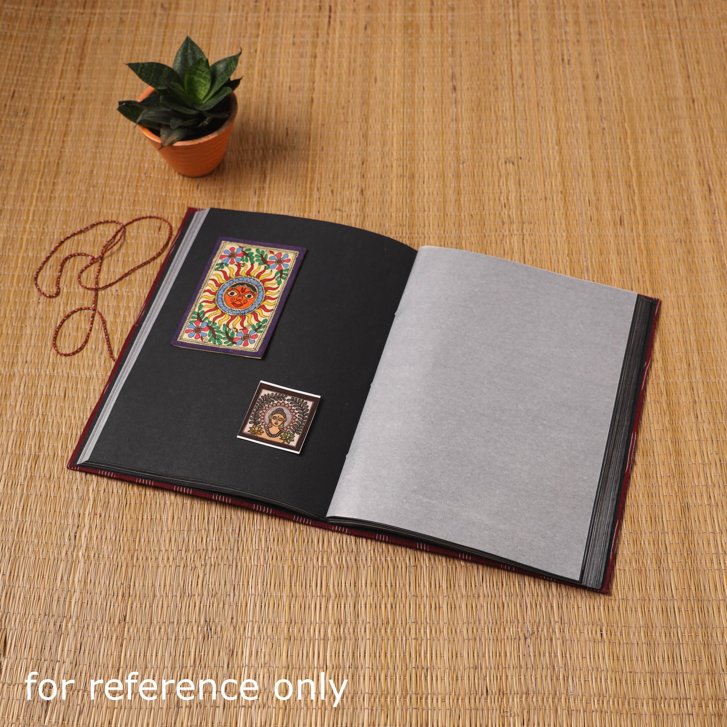 Bandhani fabric cover handmade paper photo album (12 x 10