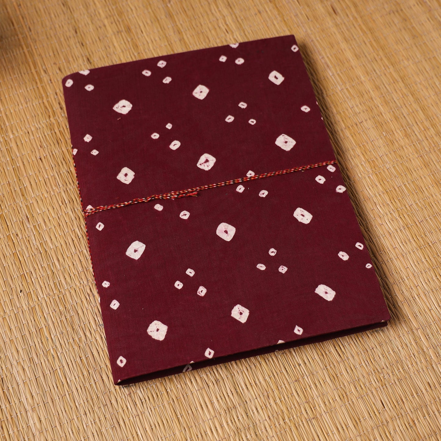 Bandhani fabric cover handmade paper photo album (12 x 10