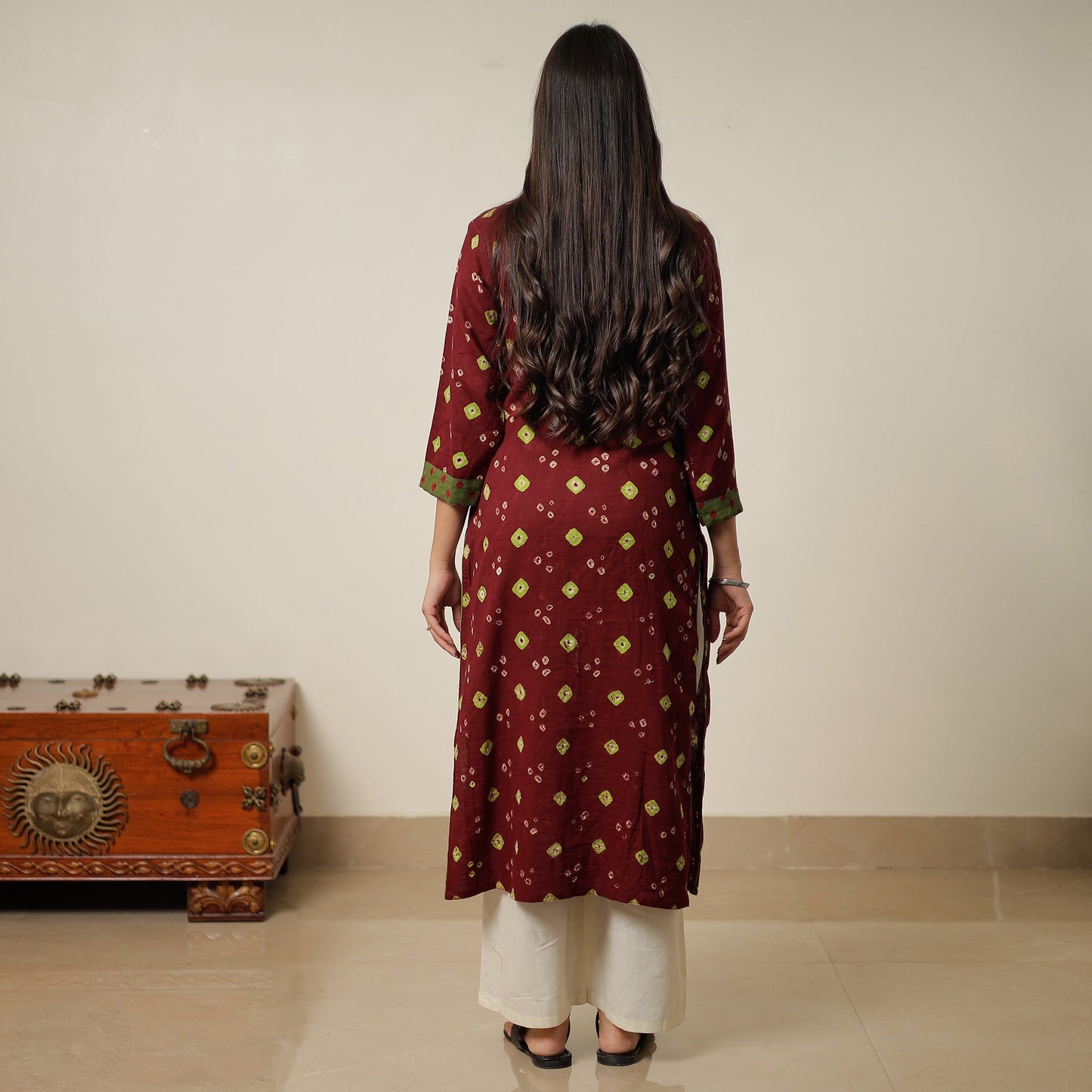 Buy Bandhani Tie-dye Cotton Long Straight Kurta 13 Online l iTokri.com