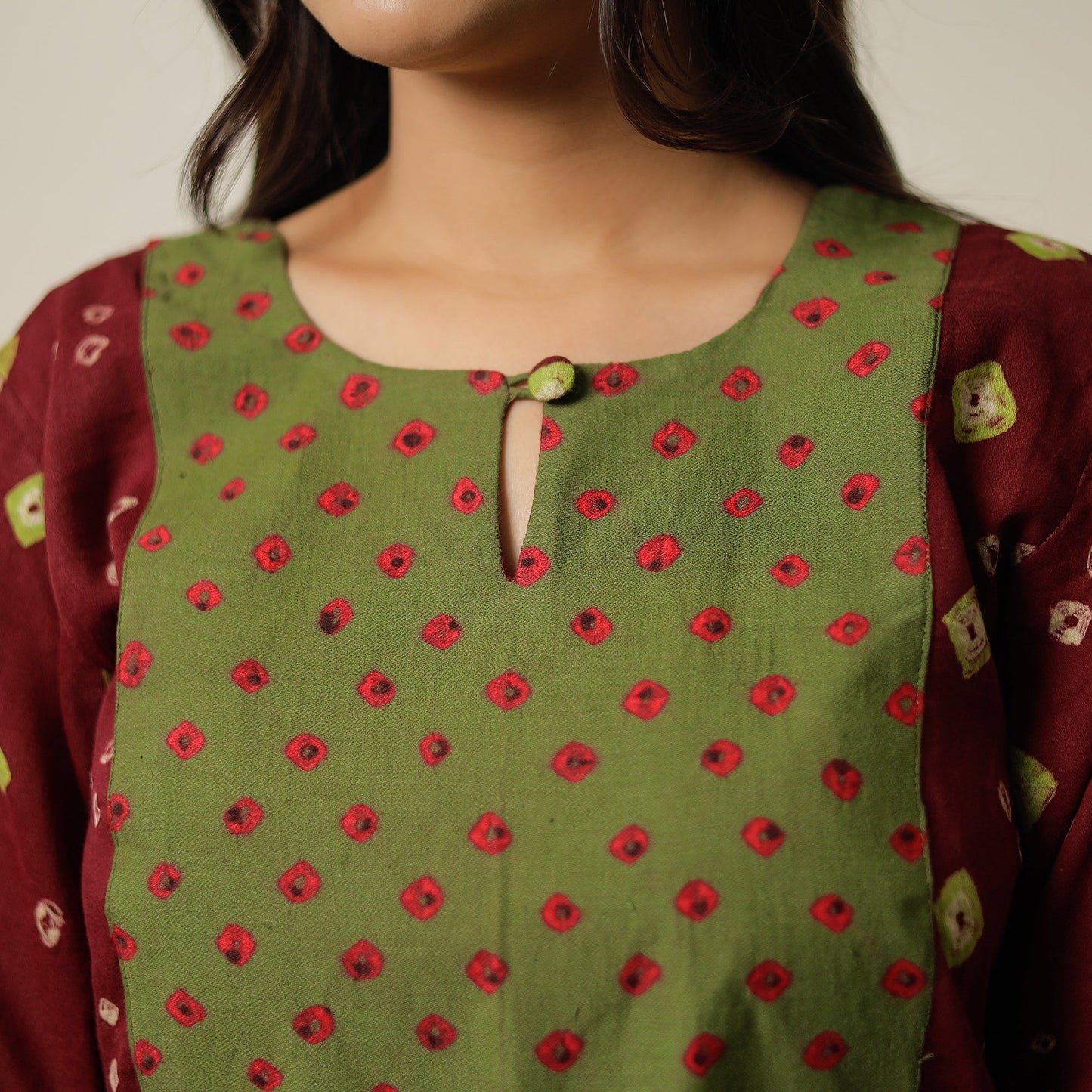 Buy Bandhani Tie-dye Cotton Long Straight Kurta 13 Online l iTokri.com