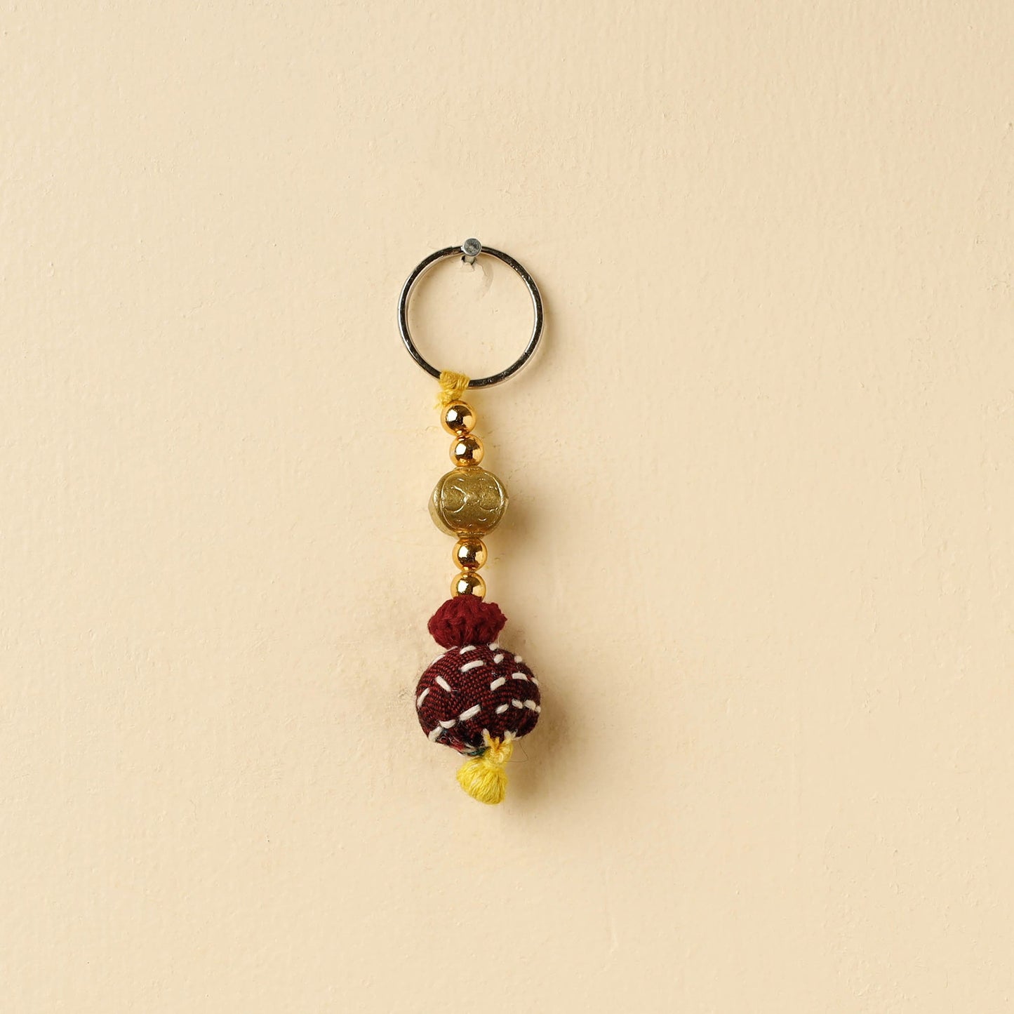 Maroon Banjara Embroidery Handmade Keychain