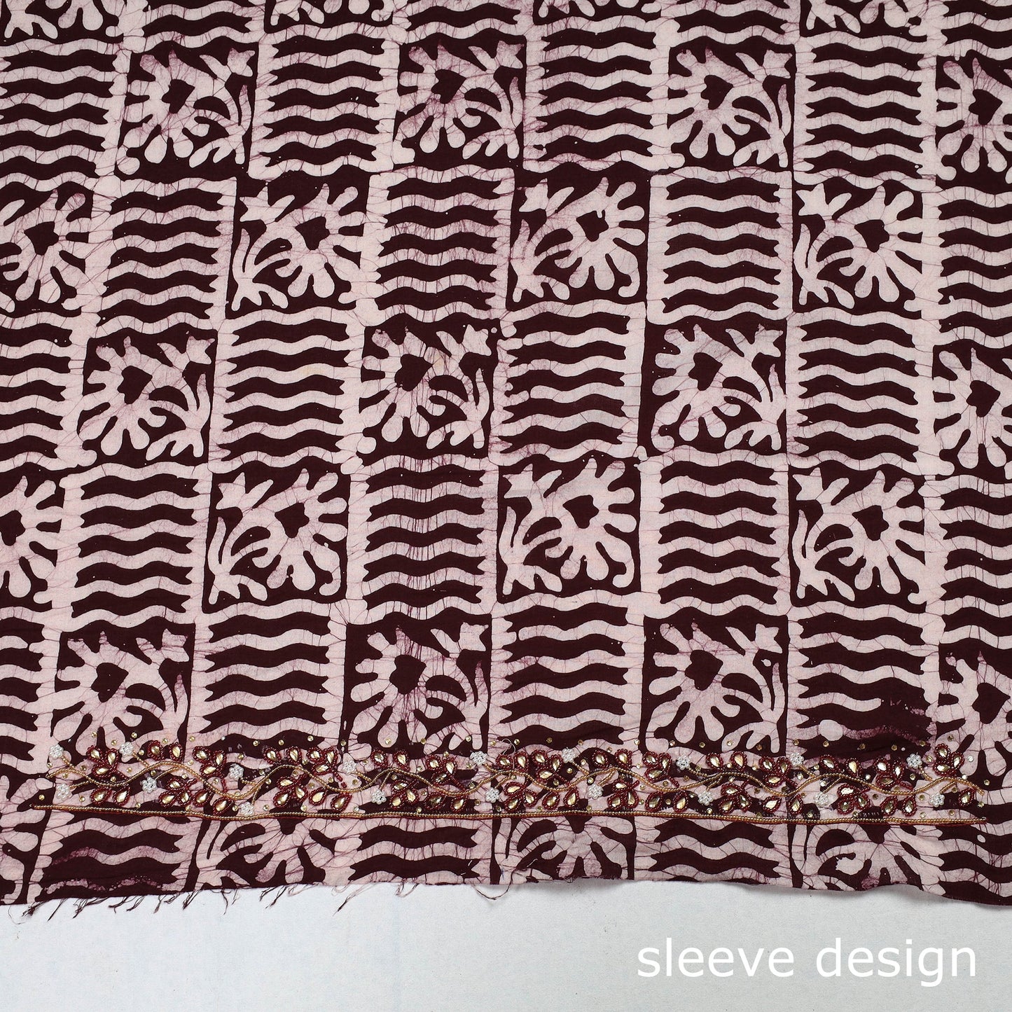 Buy Batik Printed Bead Work Cotton Blouse Piece Online at iTokri.com