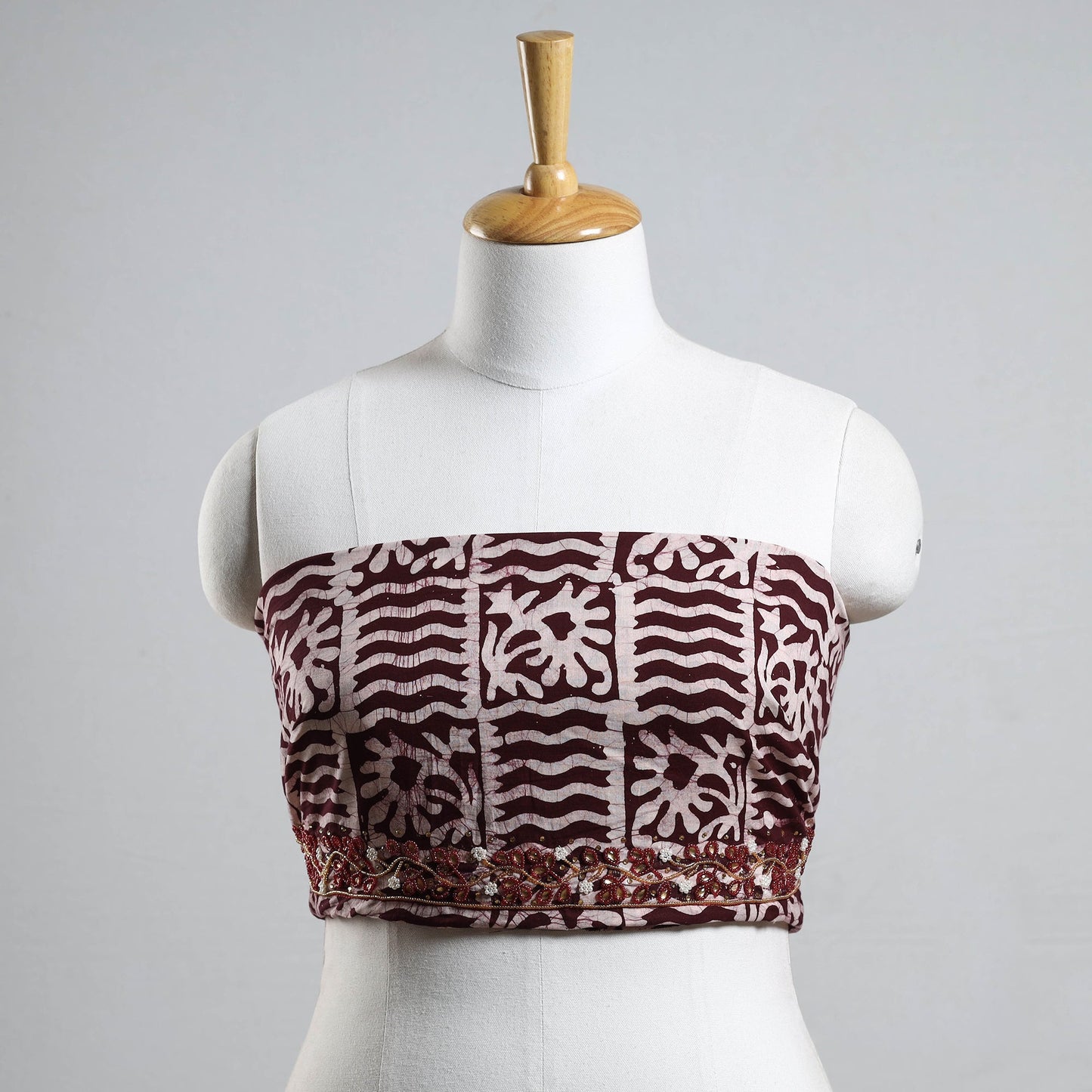 Buy Batik Printed Bead Work Cotton Blouse Piece Online at iTokri.com