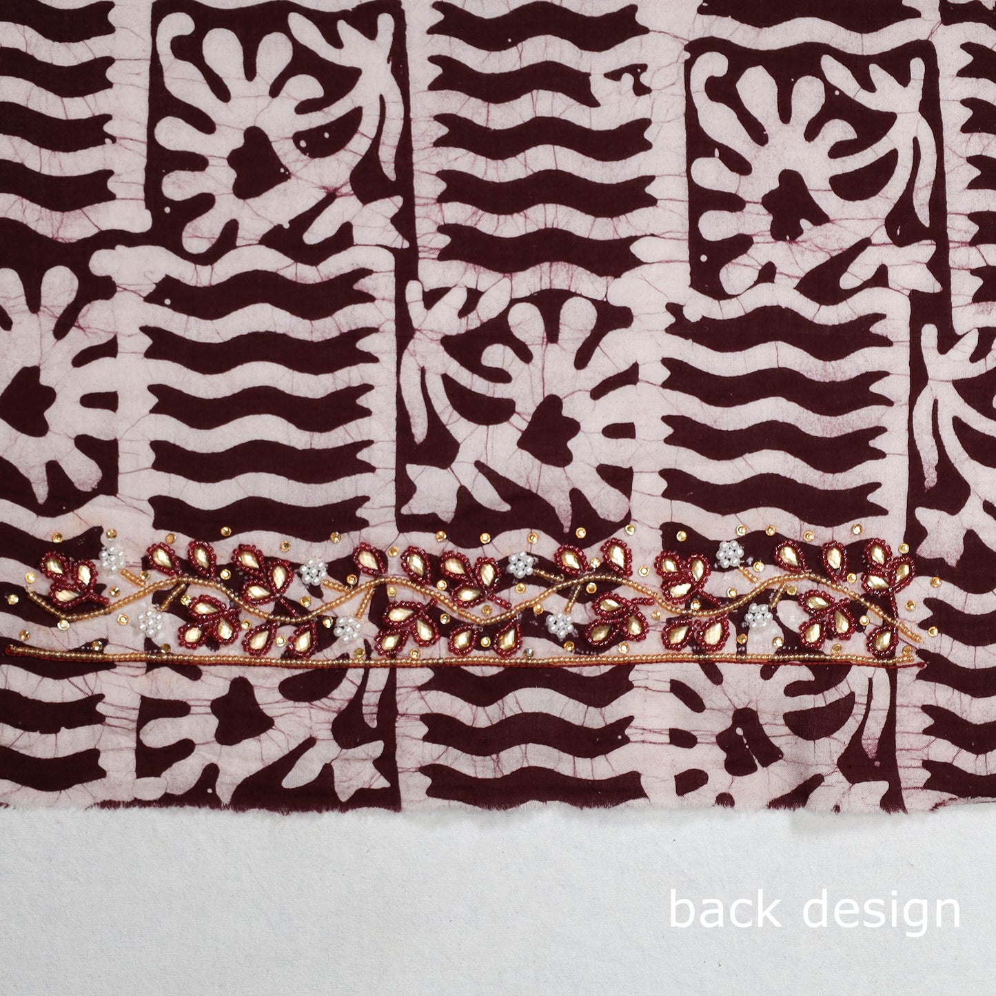 Buy Batik Printed Bead Work Cotton Blouse Piece Online at iTokri.com