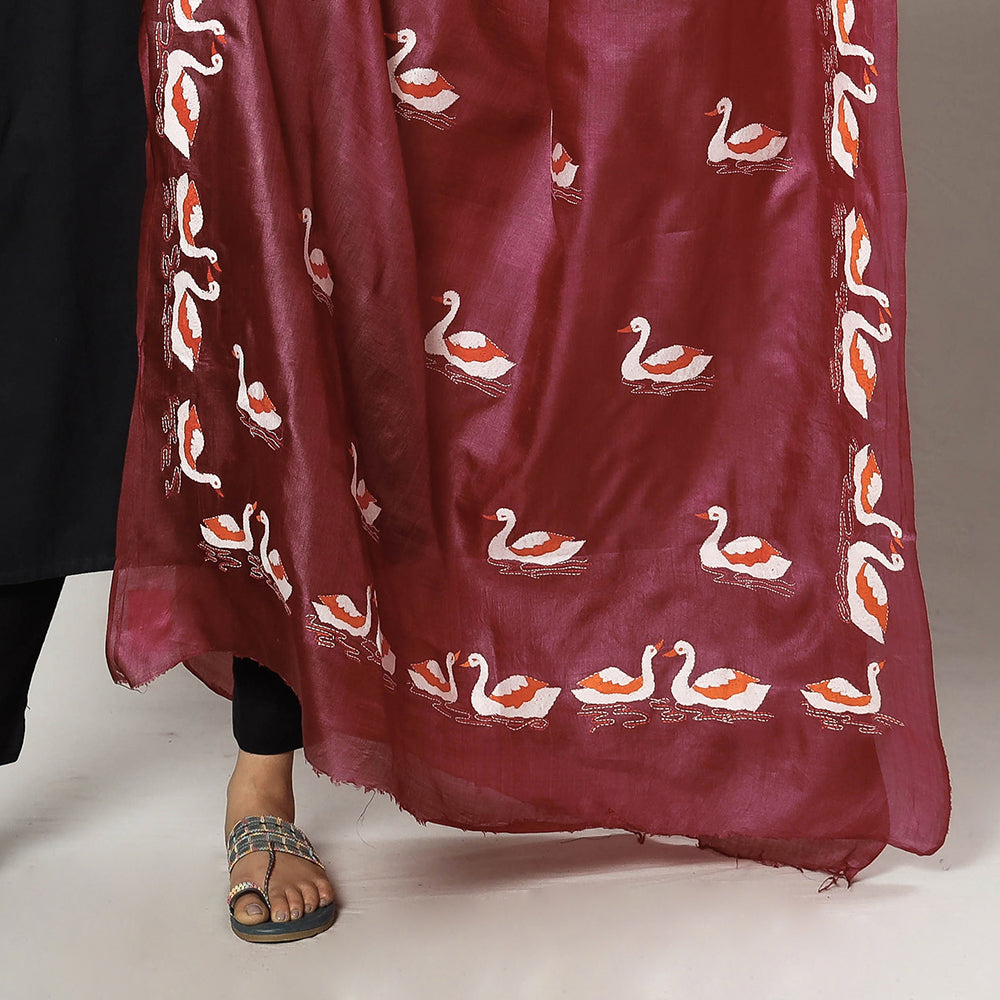Kantha Embroidery Silk Dupatta
