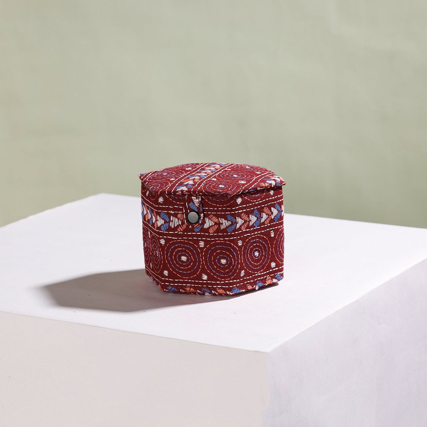 Bengal Kantha Work Handcrafted Hexagon Jewelry Box (Set of 3)