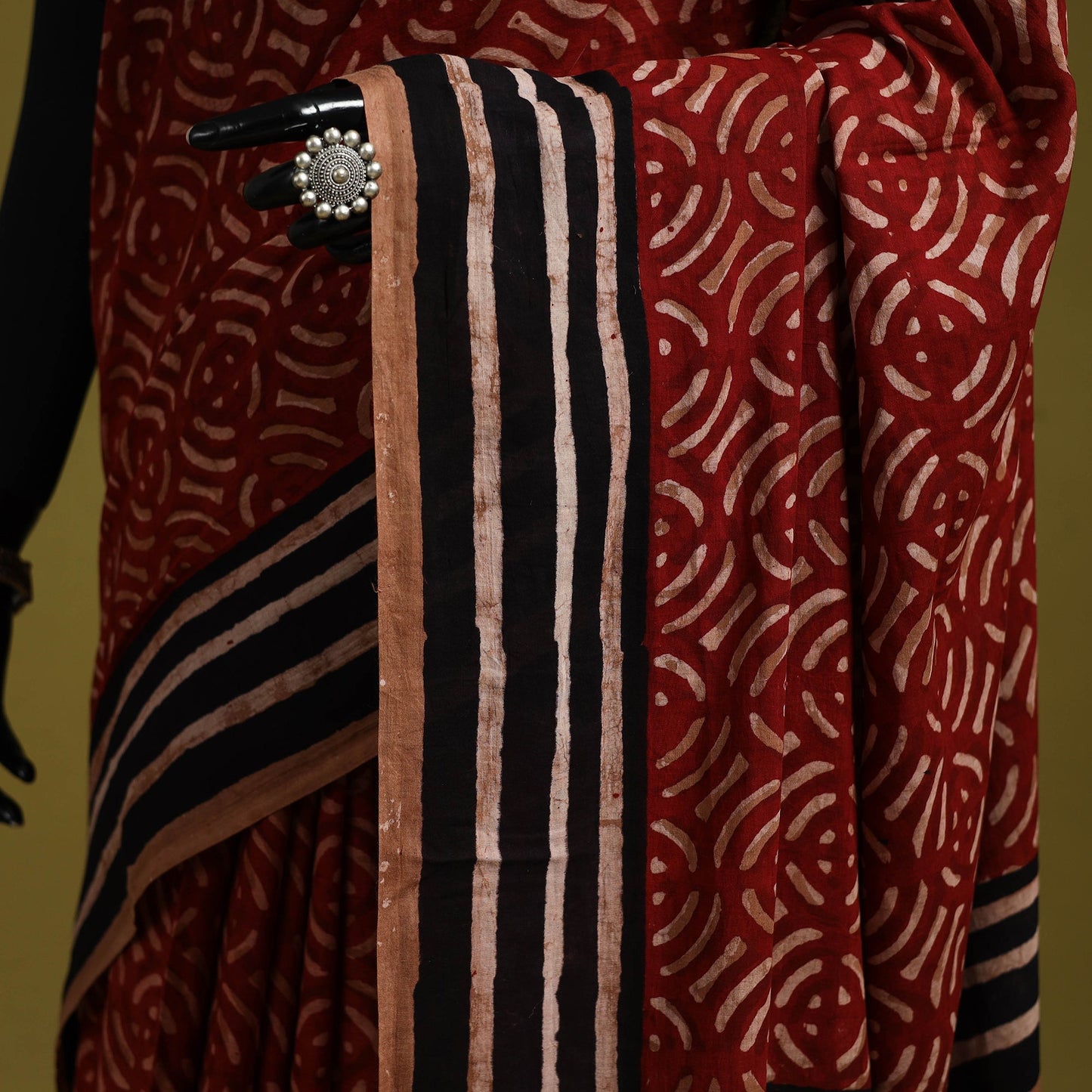 Maroon - bindaas art natural dyed cotton saree 29