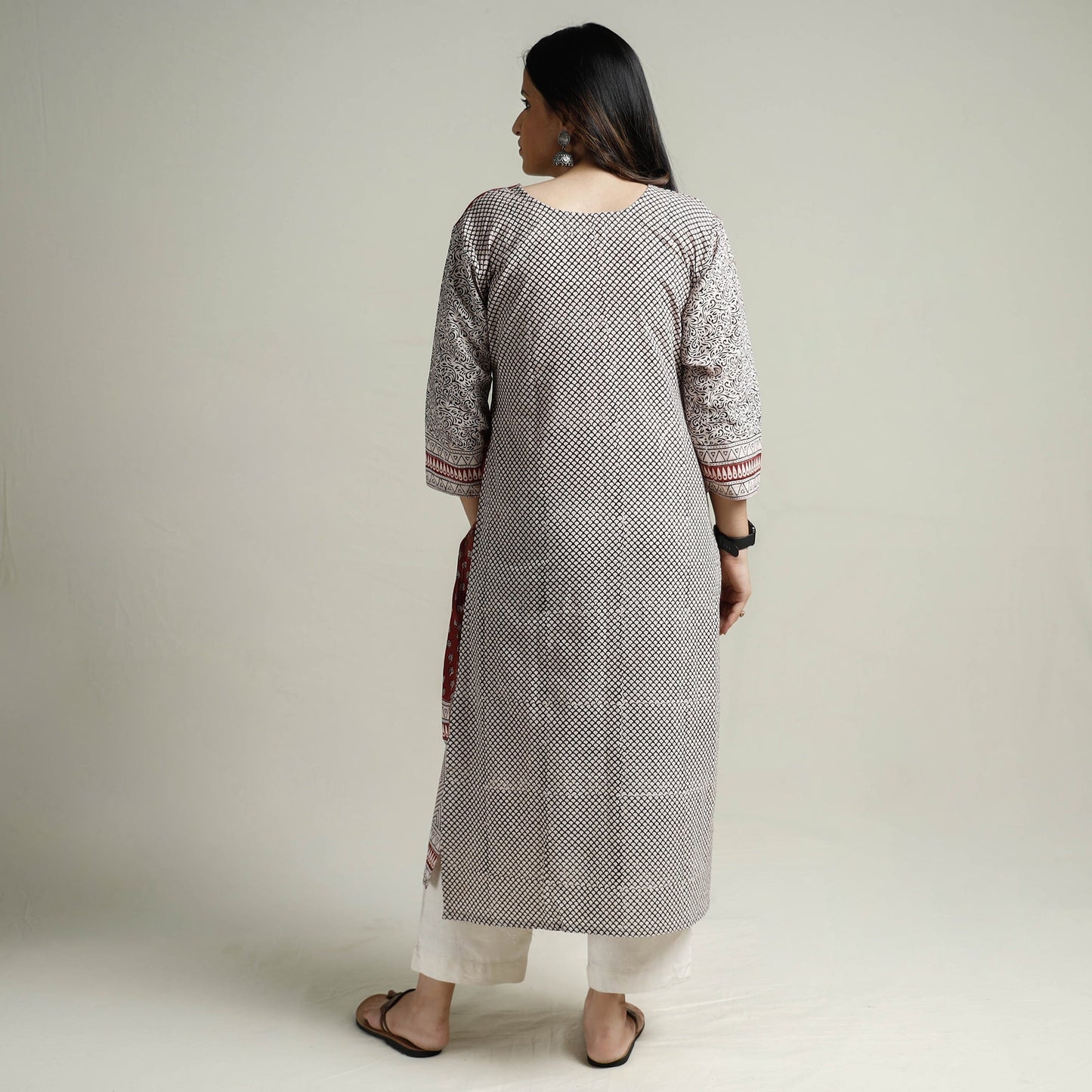 Block Print Cotton Straight Bagh Kurta For Women