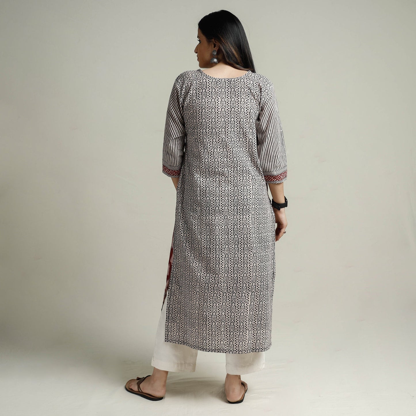 Block Print Cotton Straight Bagh Kurta For Women