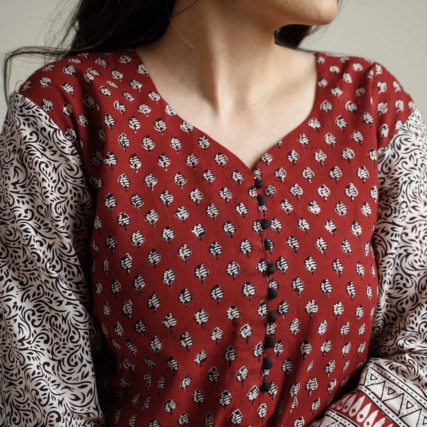Block Print Cotton Straight Bagh Kurta For Women