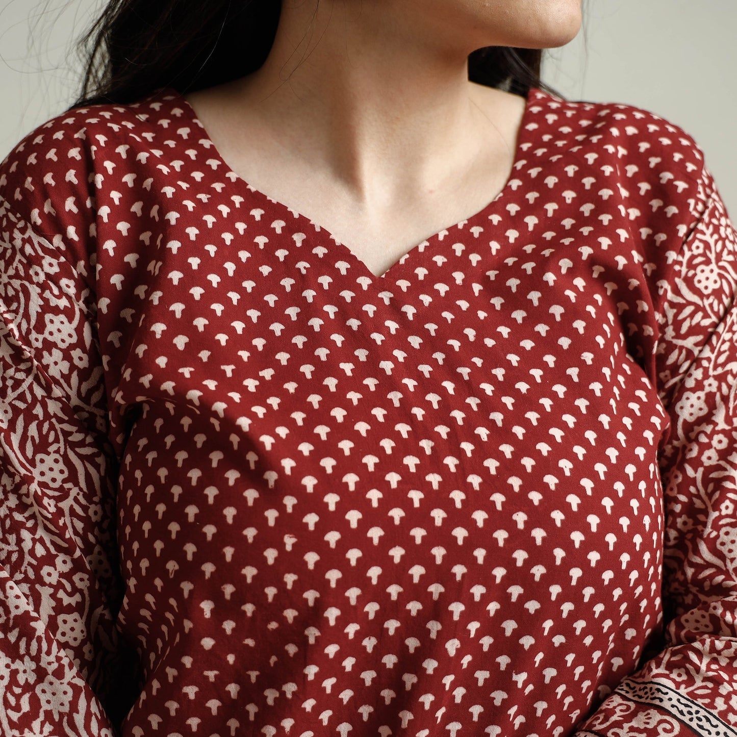 Block Print Cotton Straight Bagh Kurta For Women