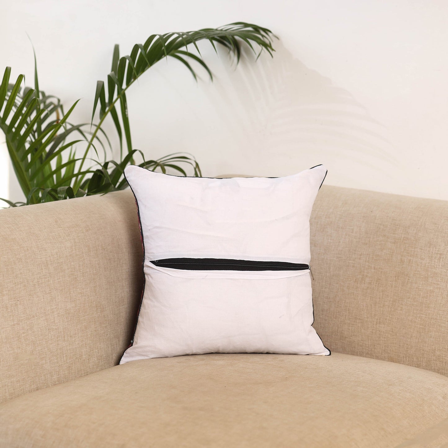 Maroon - sanganeri cushion cover 03 - handcrafted