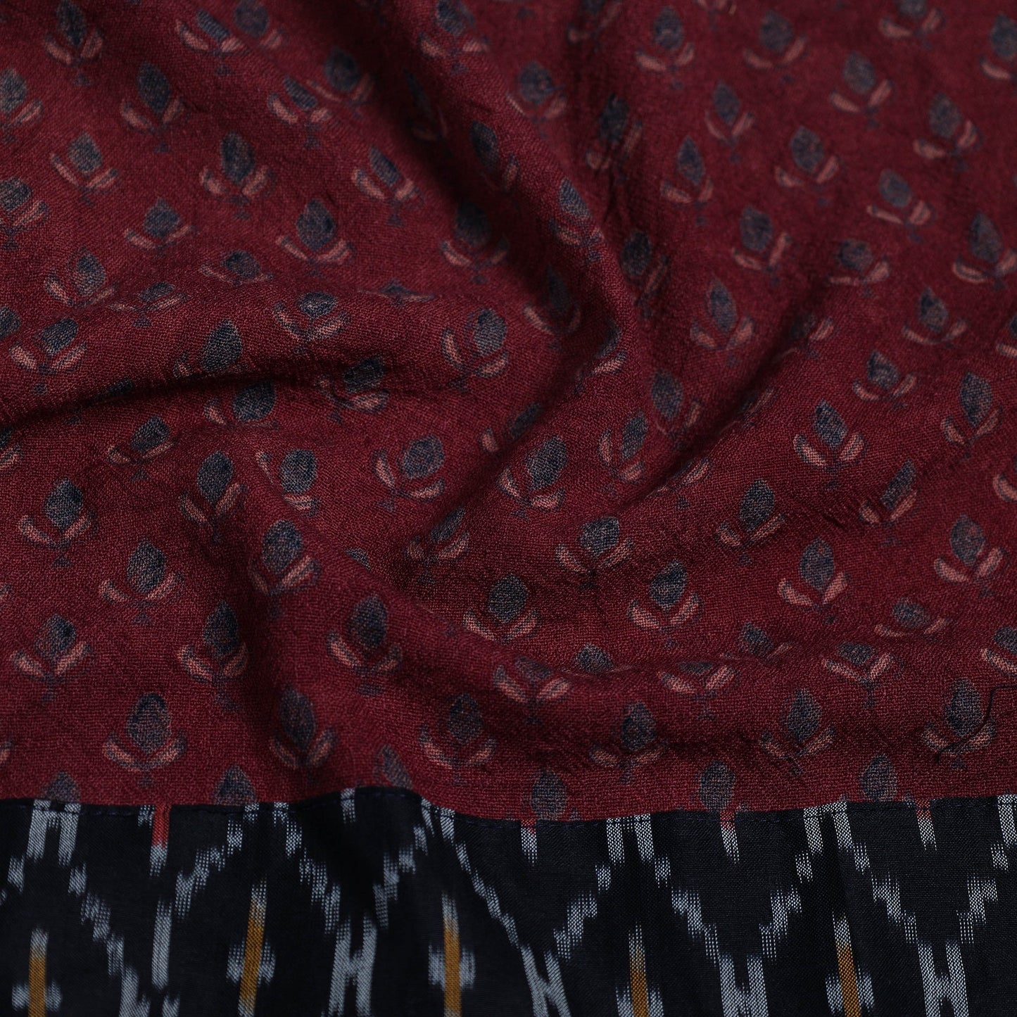 Maroon - woollen blouse piece 52 - handcrafted