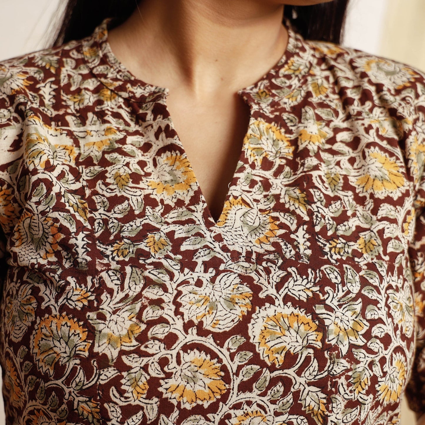 Kalamkari Kurta with Palazzo & Dupatta Set