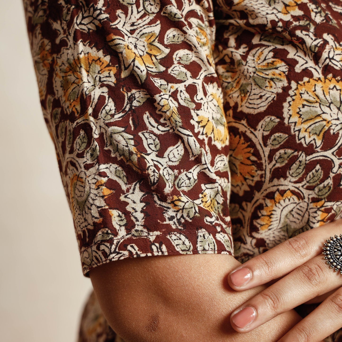 Kalamkari Kurta with Palazzo & Dupatta Set