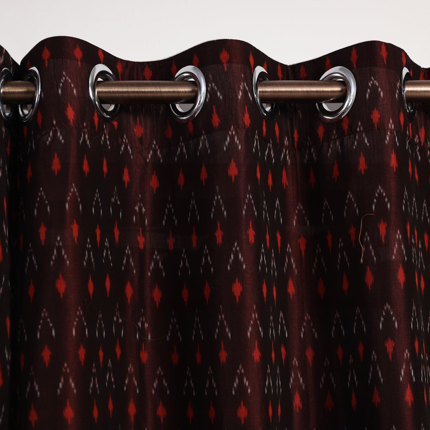 Buy Cotton Door Maroon Pochampally Ikat Curtain