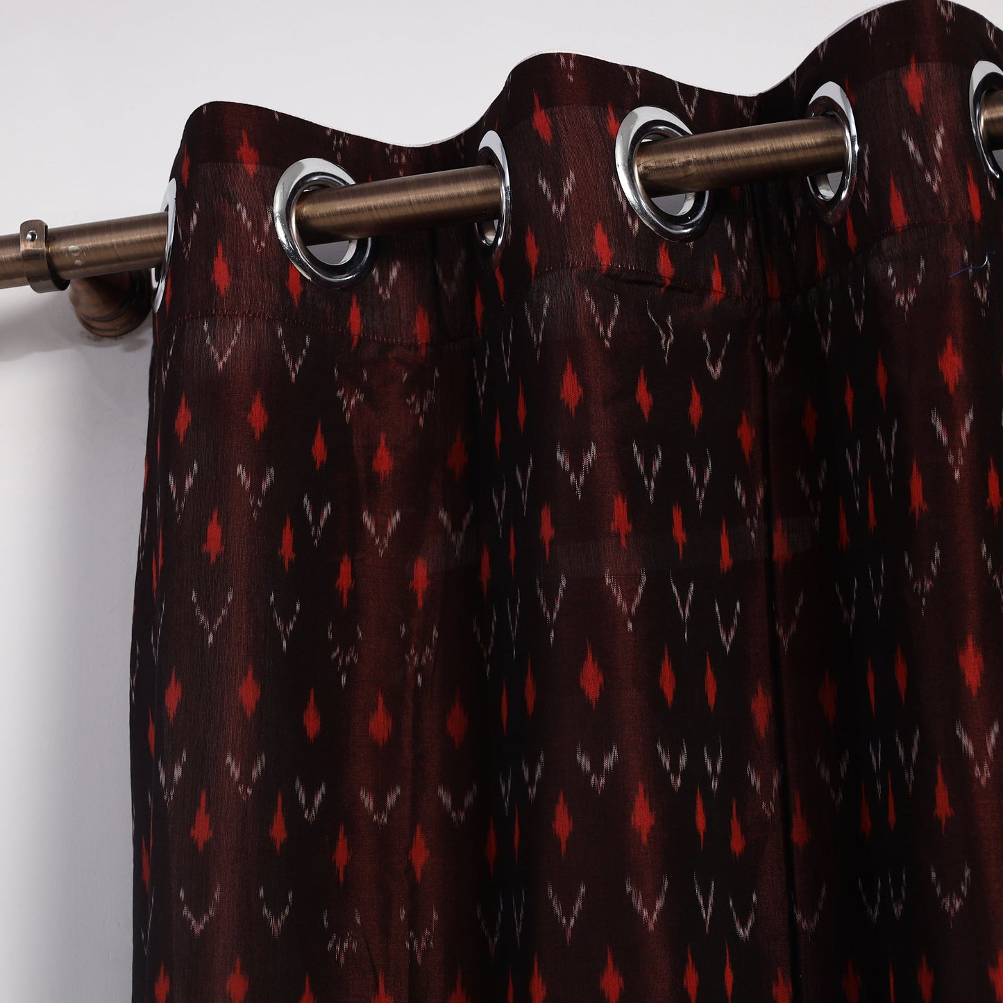 Buy Cotton Door Maroon Pochampally Ikat Curtain