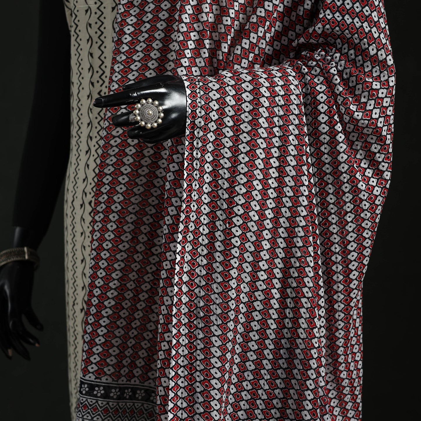Cotton jaipur printed dupatta 47 - handcrafted