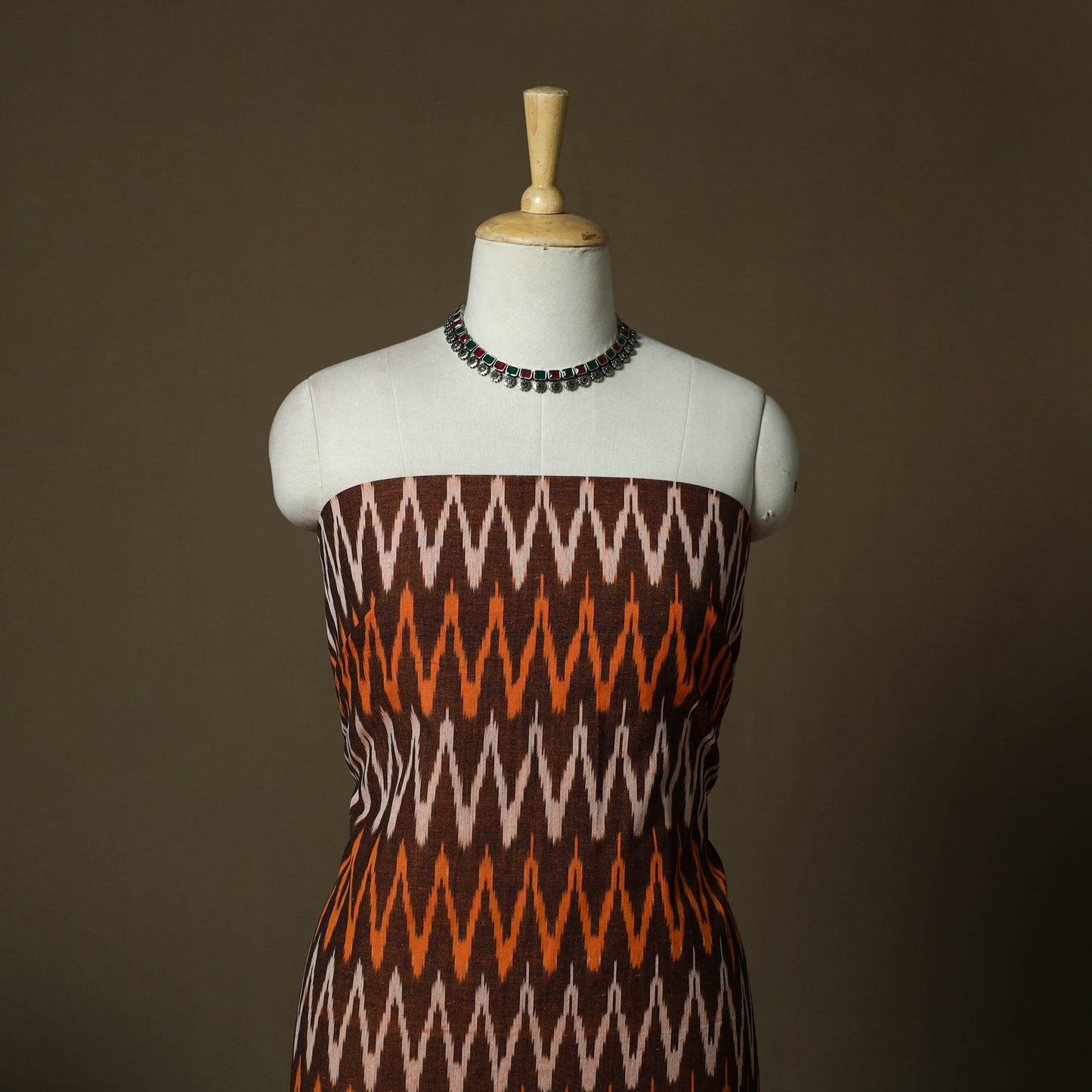Handloom cotton pochampally ikat 3pc unstitched dress