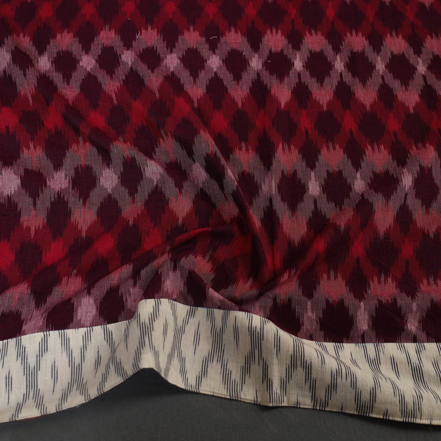 Maroon Cotton Pochampally Ikat Blouse Piece