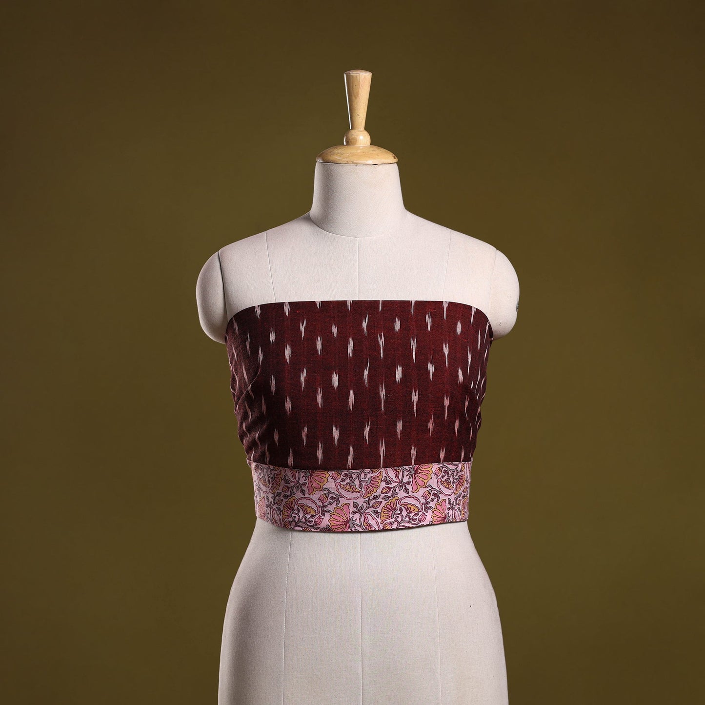 Cotton pochampally ikat blouse piece 24 - handcrafted