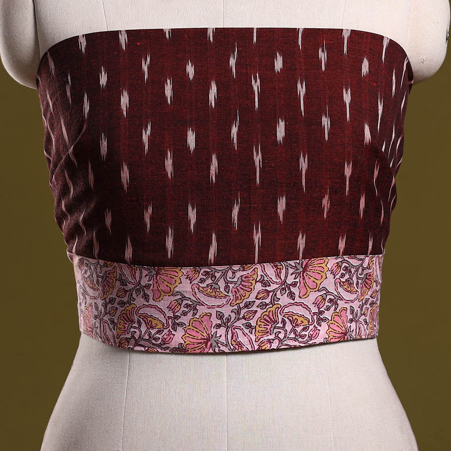 Cotton pochampally ikat blouse piece 24 - handcrafted