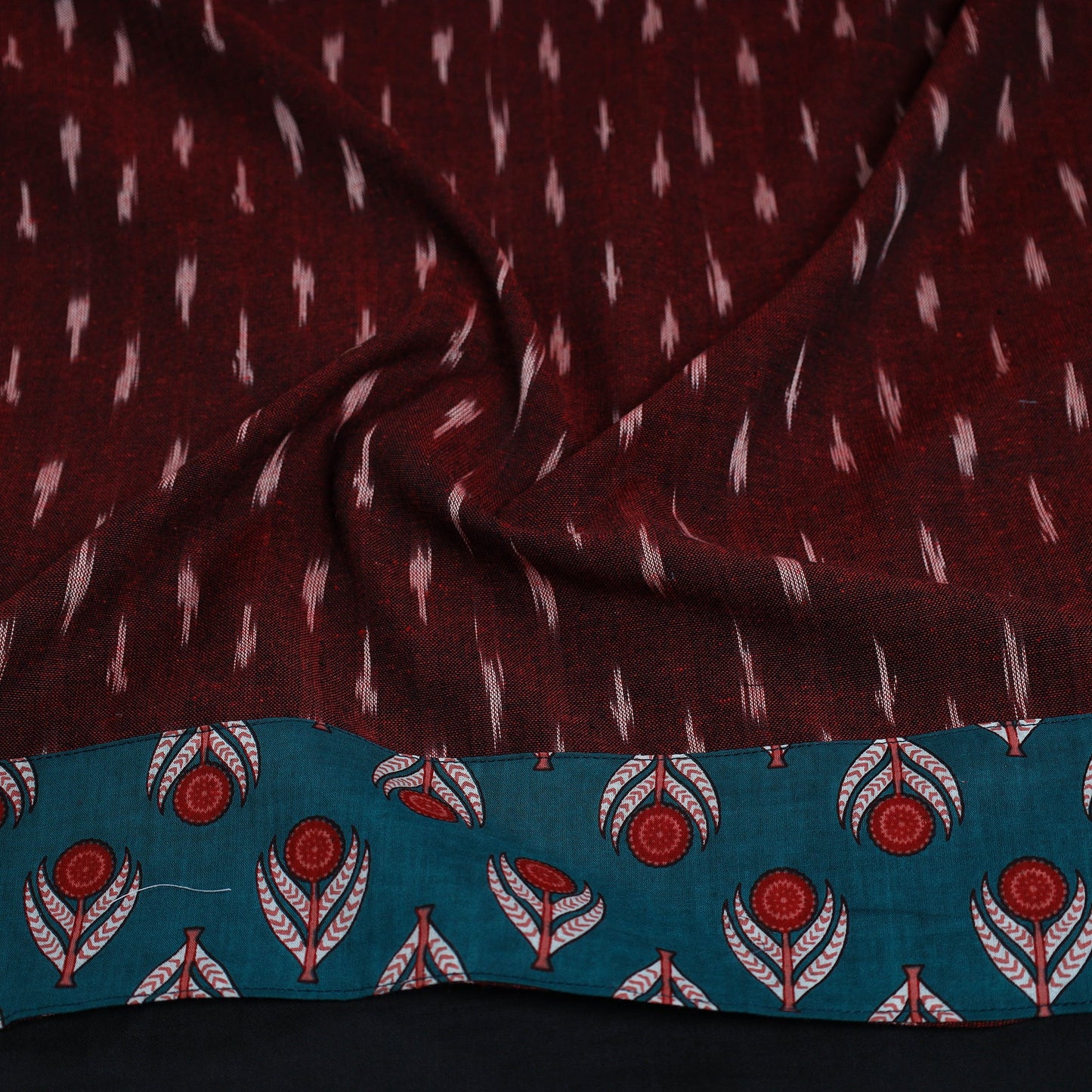 Buy Maroon Cotton Pochampally Ikat Blouse Piece Online