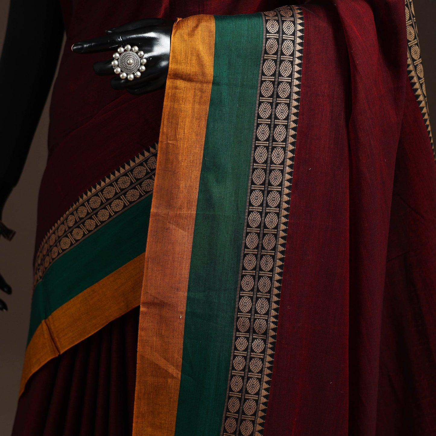 Dharwad cotton saree with border 30 - handcrafted