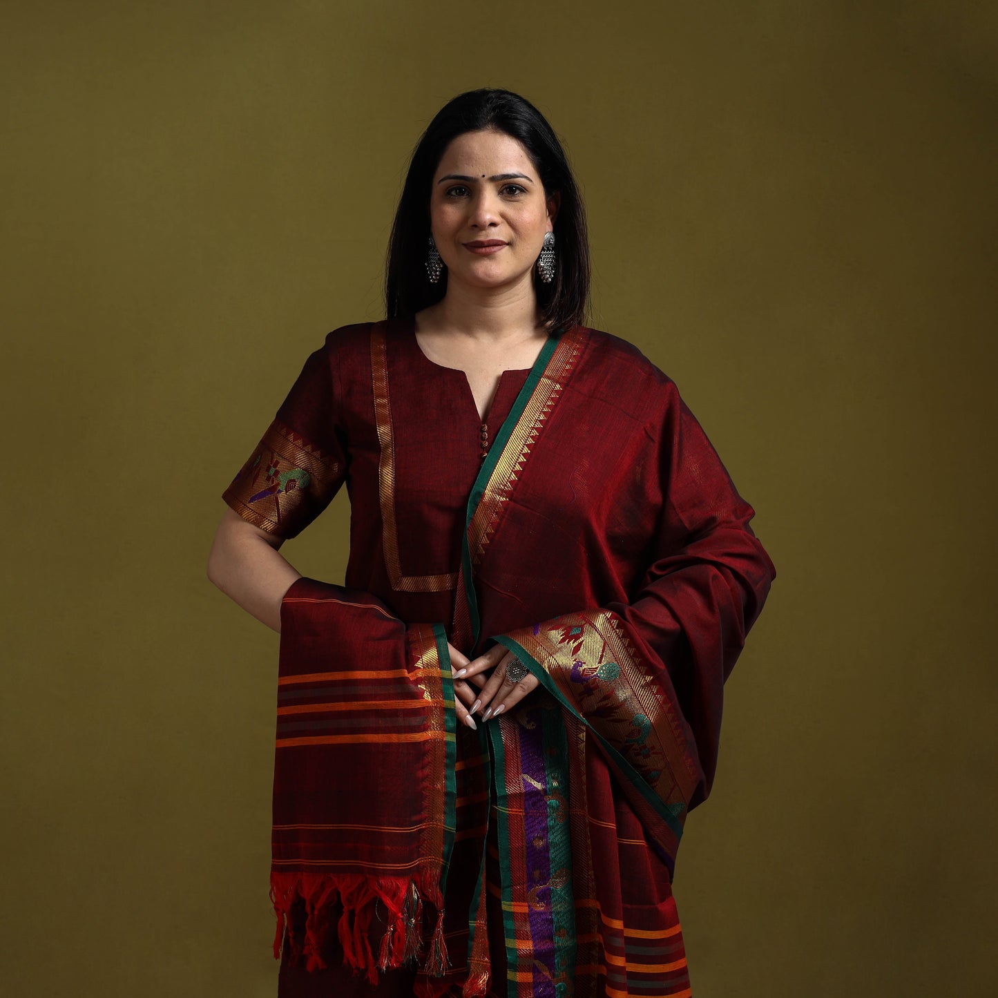 Dharwad cotton suit set with dupatta for women 01