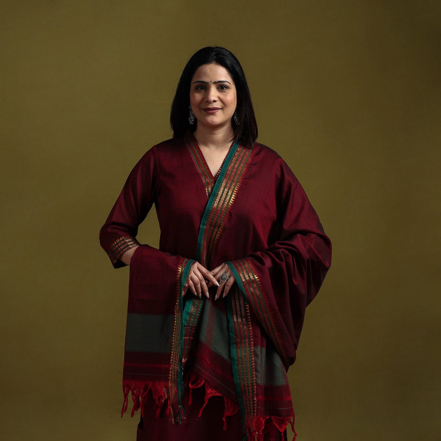 Dharwad cotton suit set with dupatta for women 09