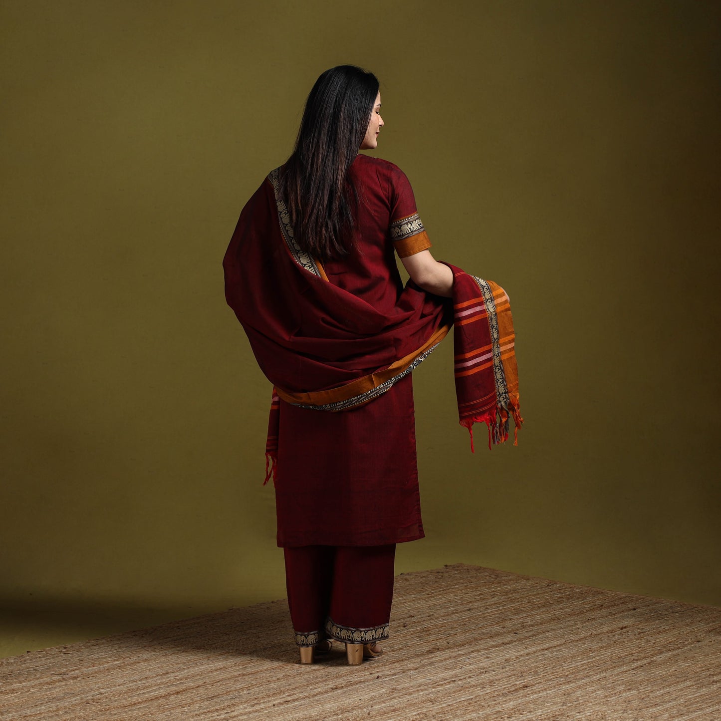 Dharwad cotton suit set with dupatta for women 14