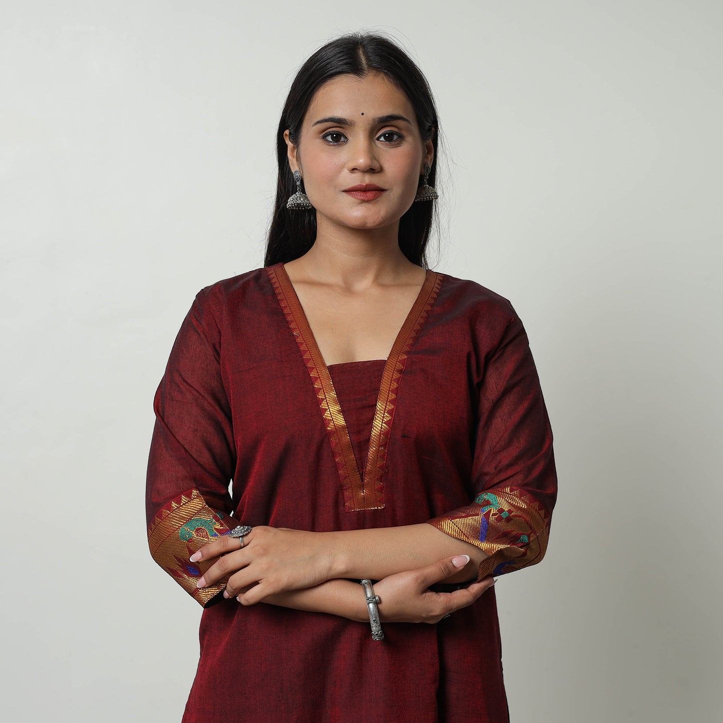 Dharwad Mercerised Cotton Kurta | Straight & Elegant for Women