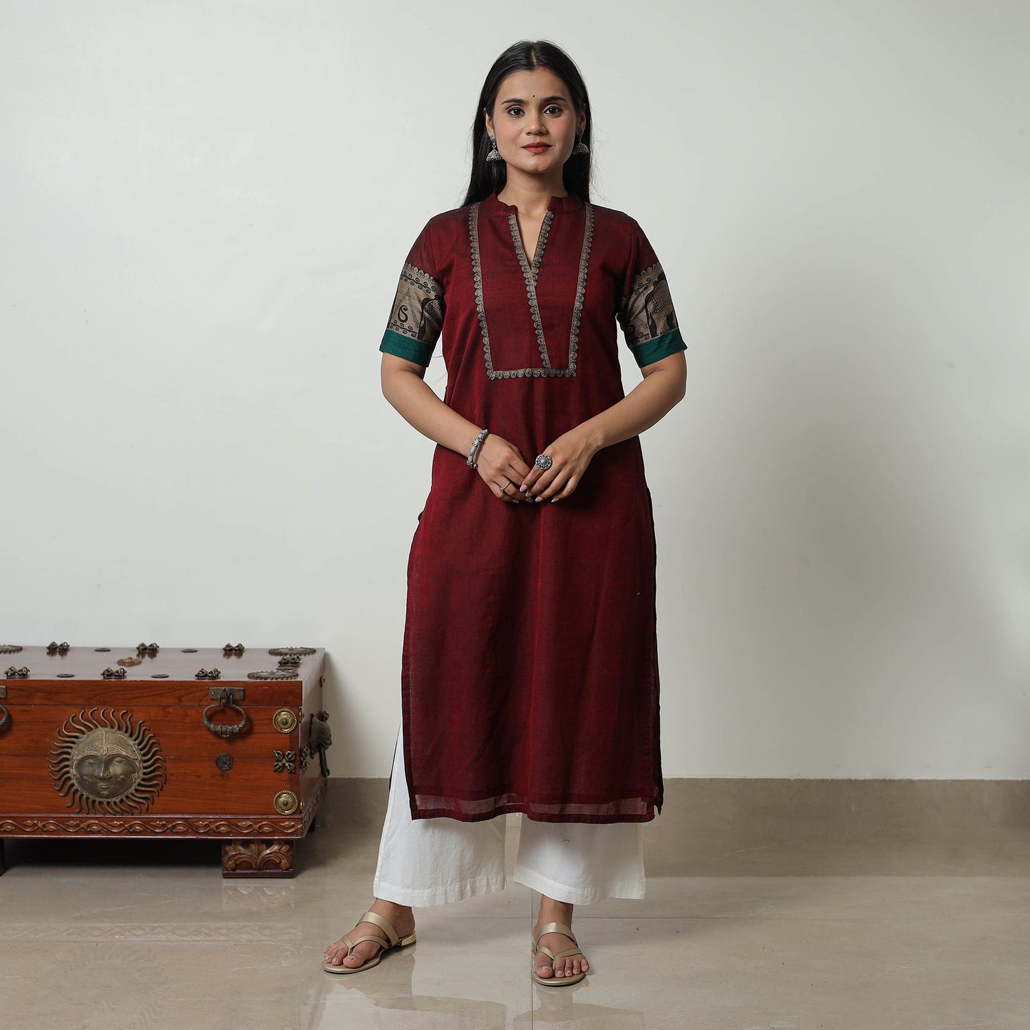 Dharwad Mercerised Cotton Kurta for Women Straight & Elegant