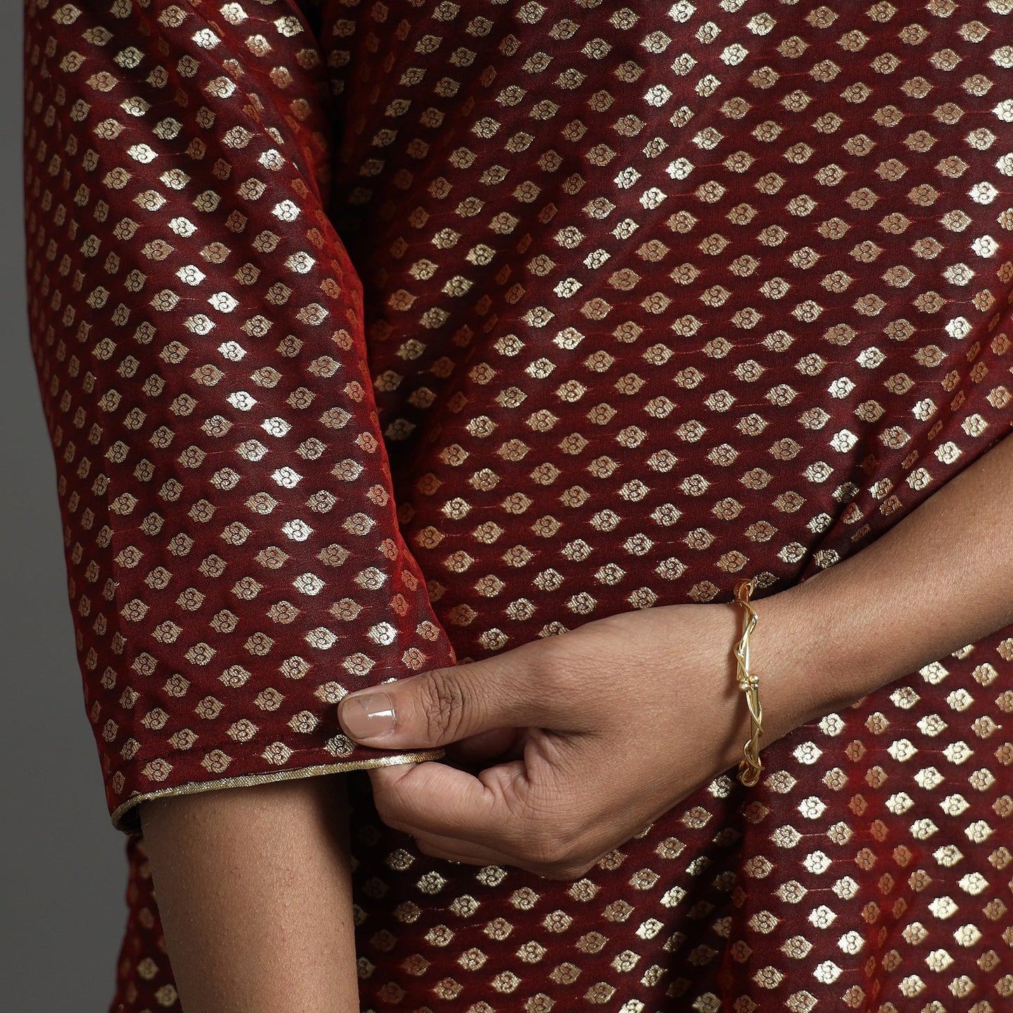 Elegant Banarasi Brocade Silk Kurta with Pant Set