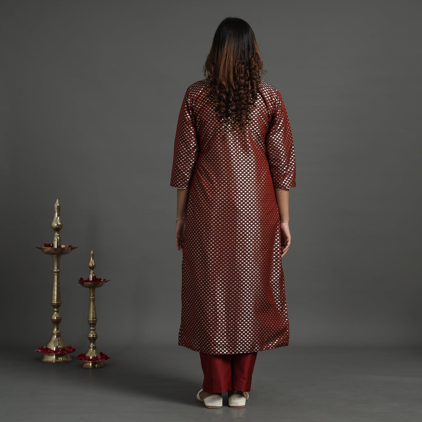 Elegant Banarasi Brocade Silk Kurta with Pant Set