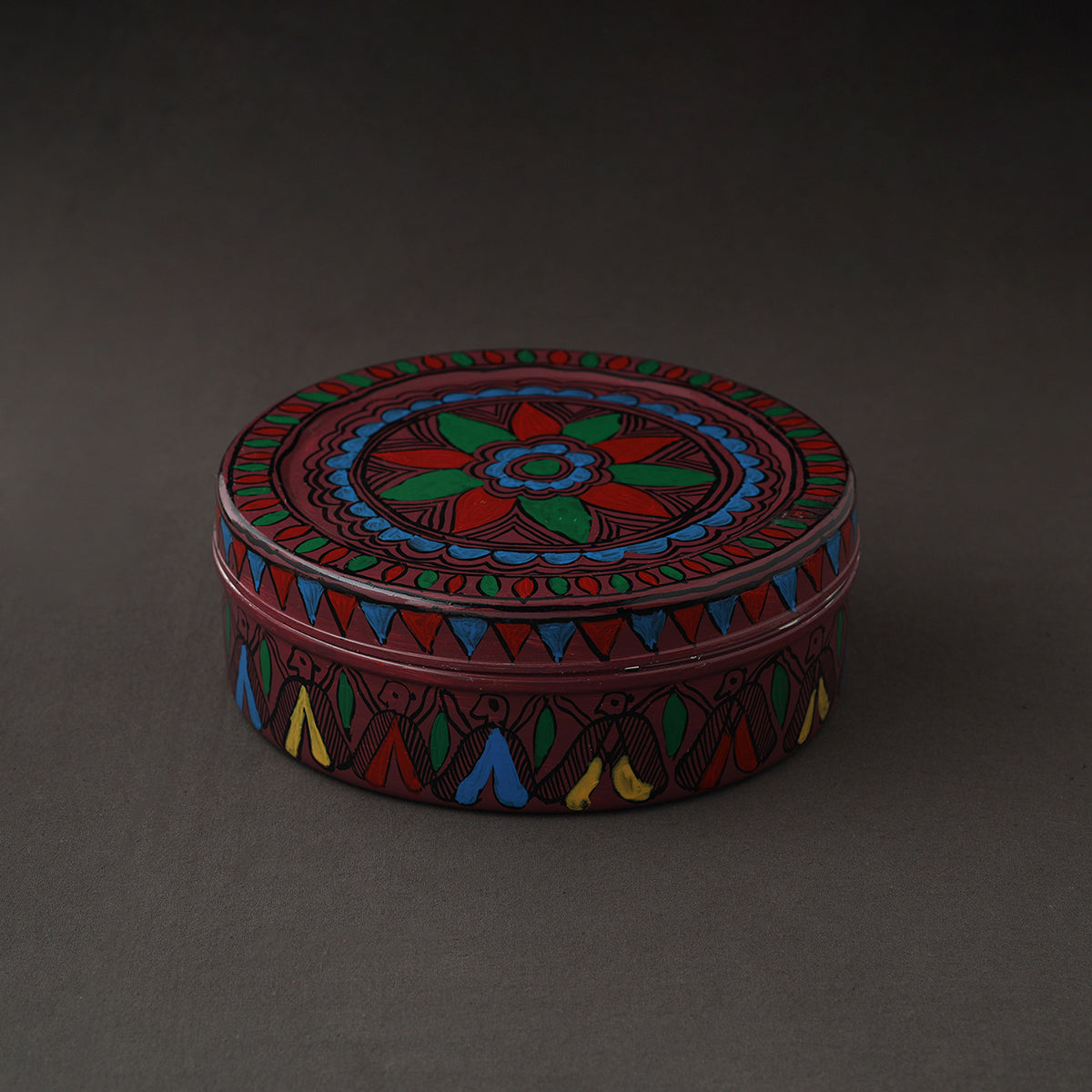 Godna Madhubani Handpainted Stainless Steel Casserole