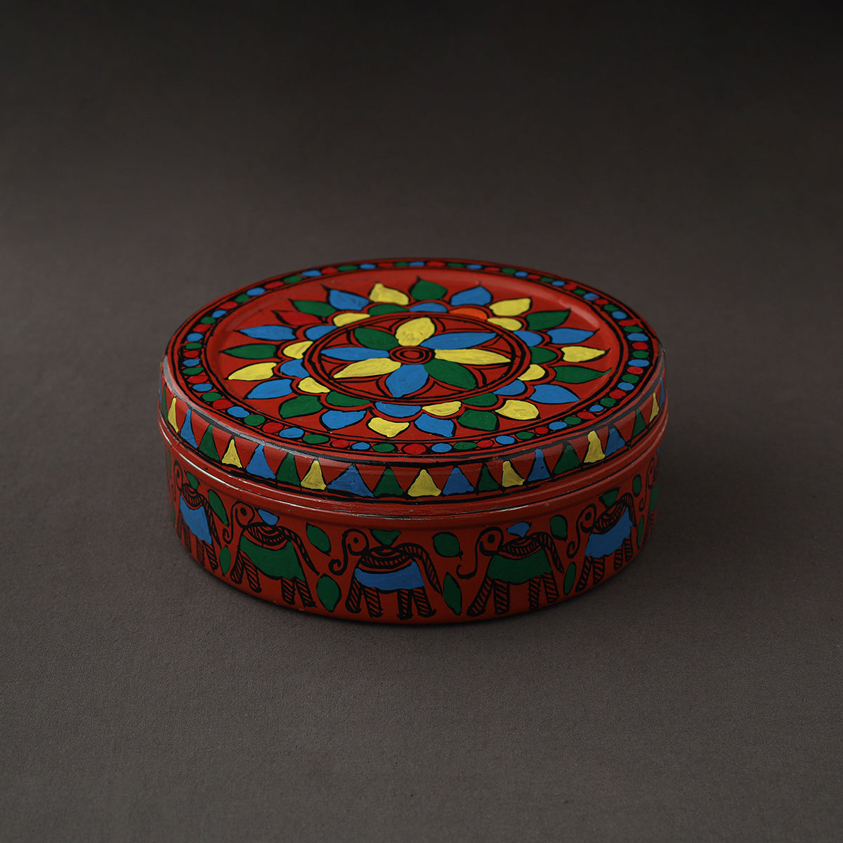 Godna Madhubani Handpainted Stainless Steel Casserole