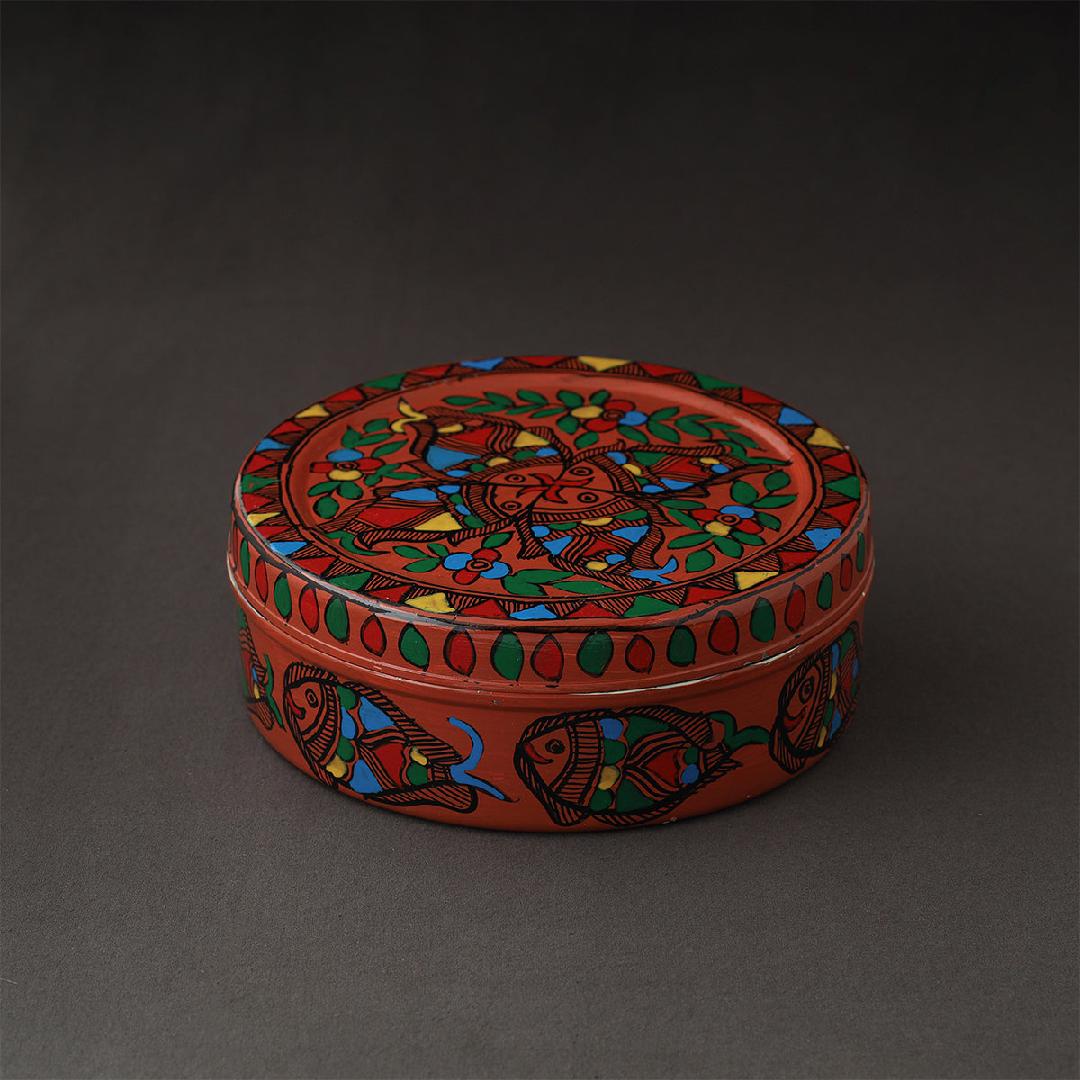 Godna Madhubani Handpainted Stainless Steel Casserole