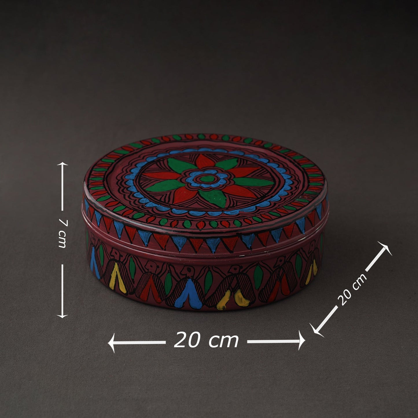 Godna Madhubani Handpainted Stainless Steel Casserole
