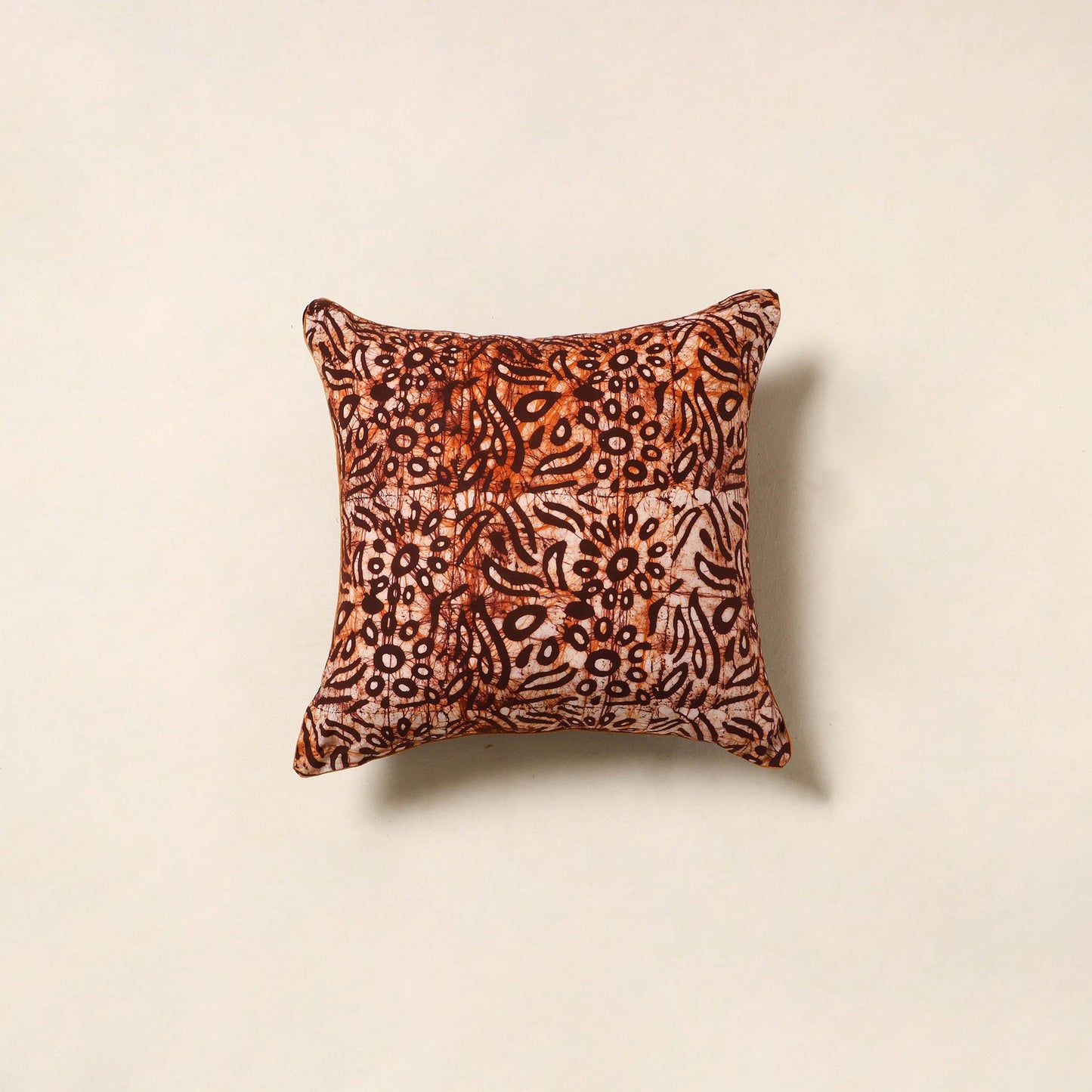 Maroon - hand batik cotton cushion cover 108 - handcrafted