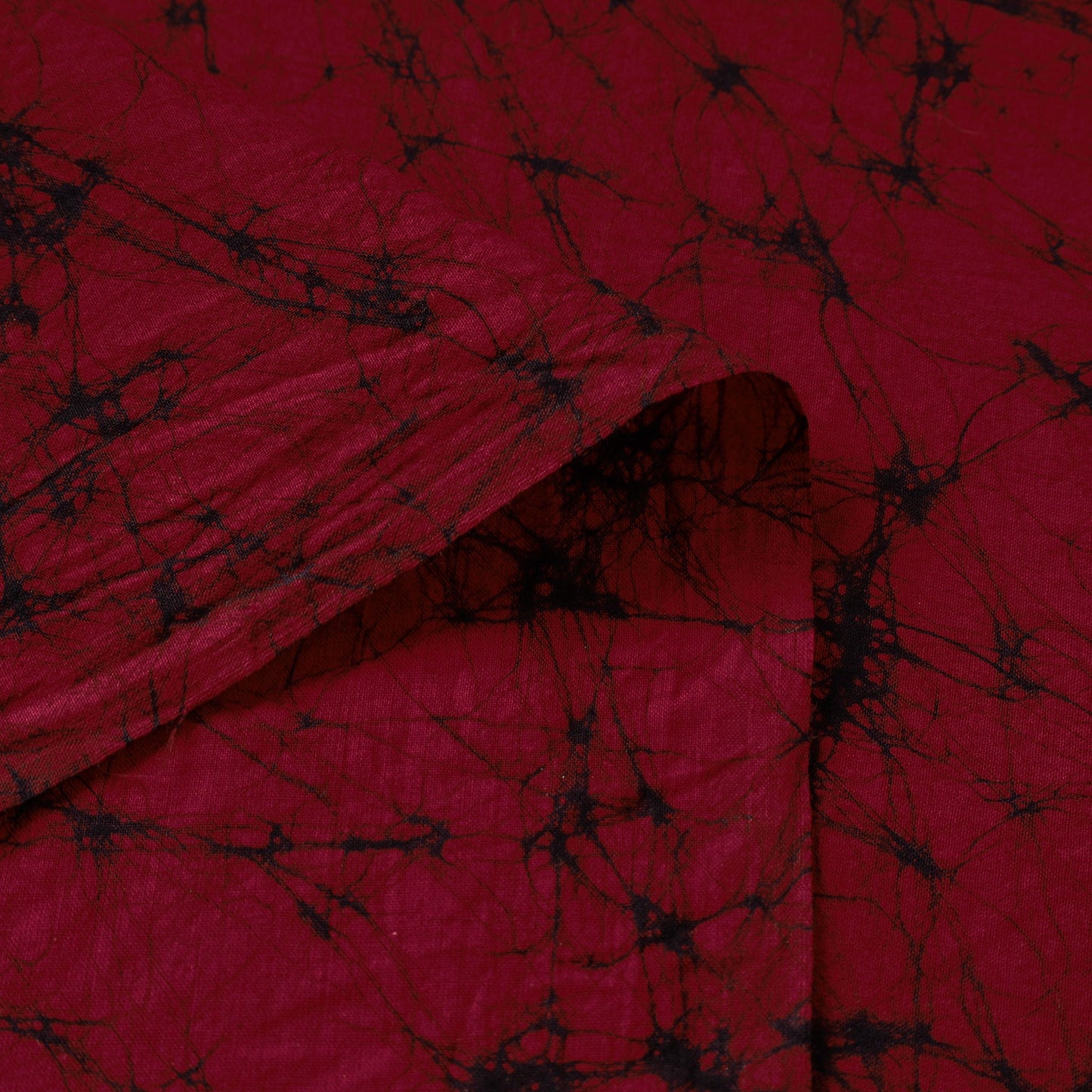 Maroon - hand batik print cotton fabric 01 - handcrafted