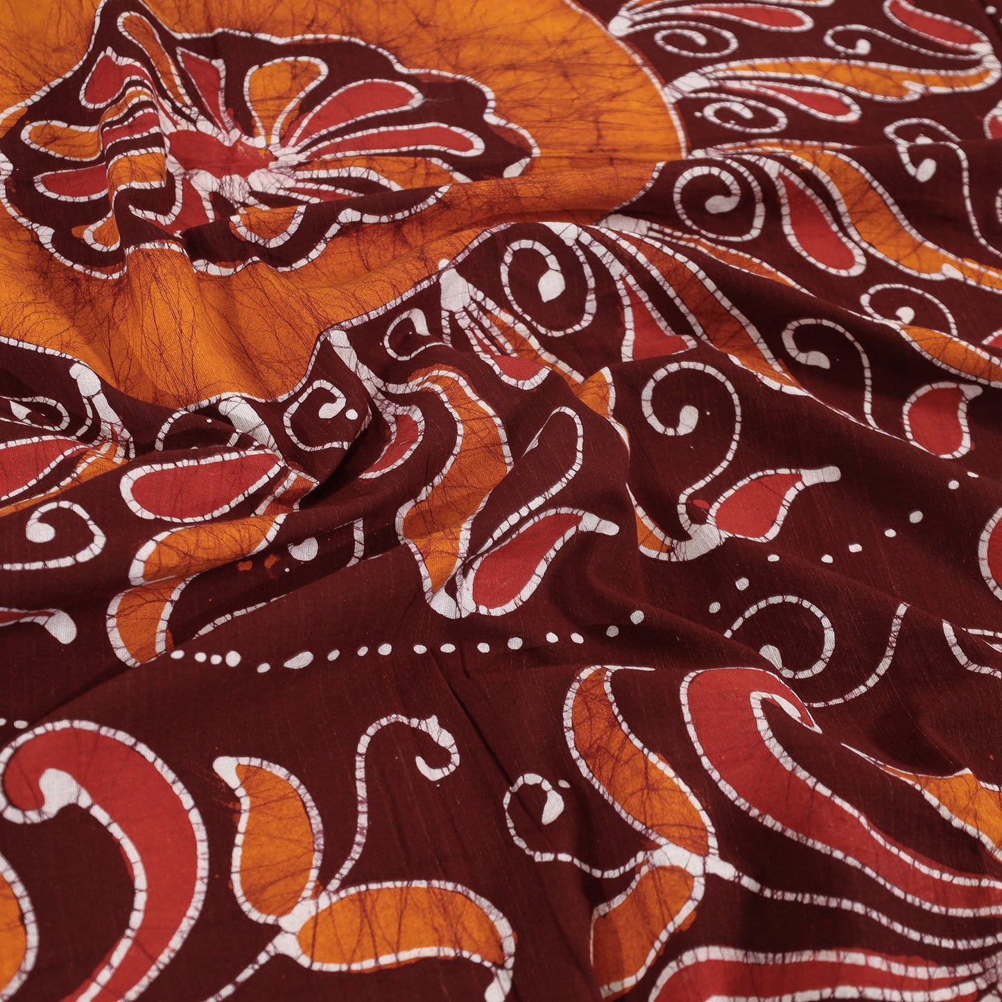 Hand Batik Printed Cotton Double Bed Cover with Pillow Covers