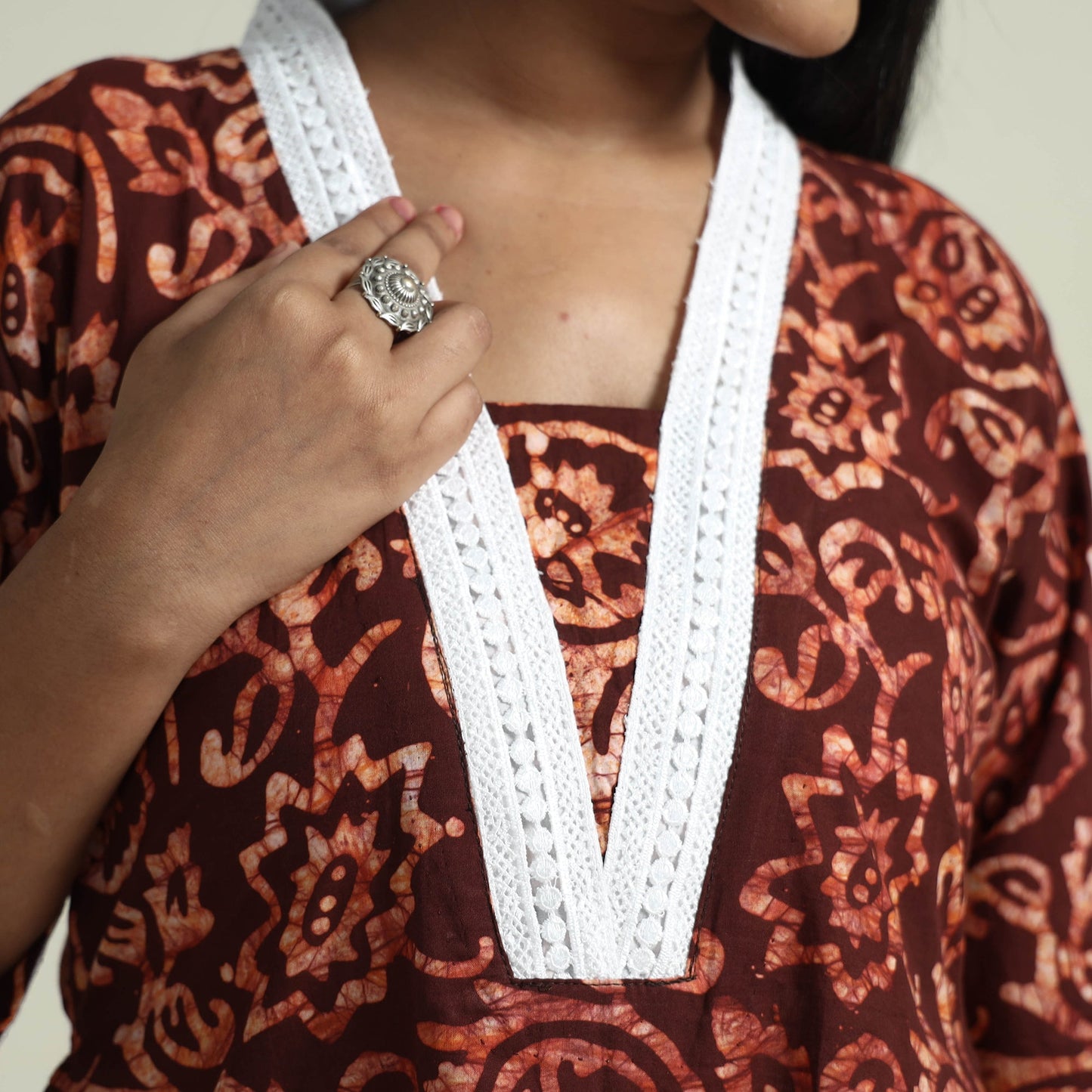 Hand Batik Printed Cotton Kurta with Palazzo Set