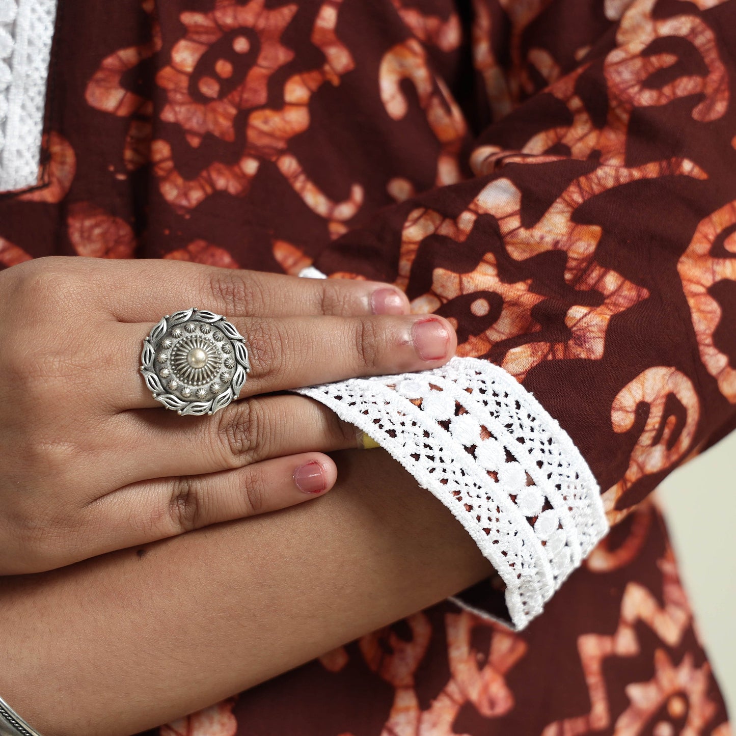 Hand Batik Printed Cotton Kurta with Palazzo Set