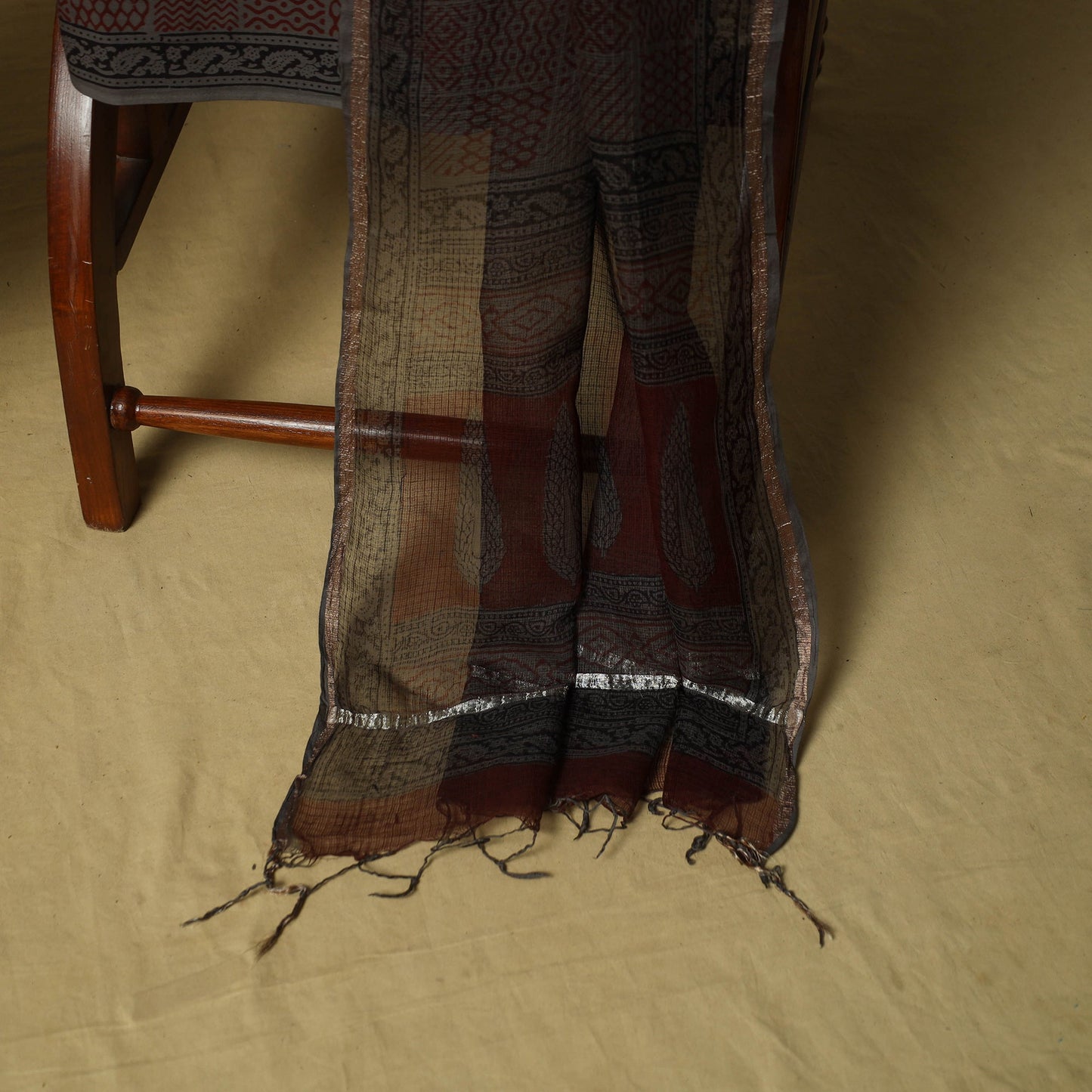 Hand block bagh print cotton 3pc unstitched dress material