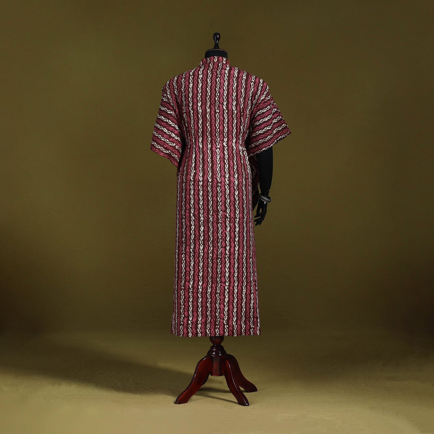 Hand batik cotton long kaftan 07 - handcrafted