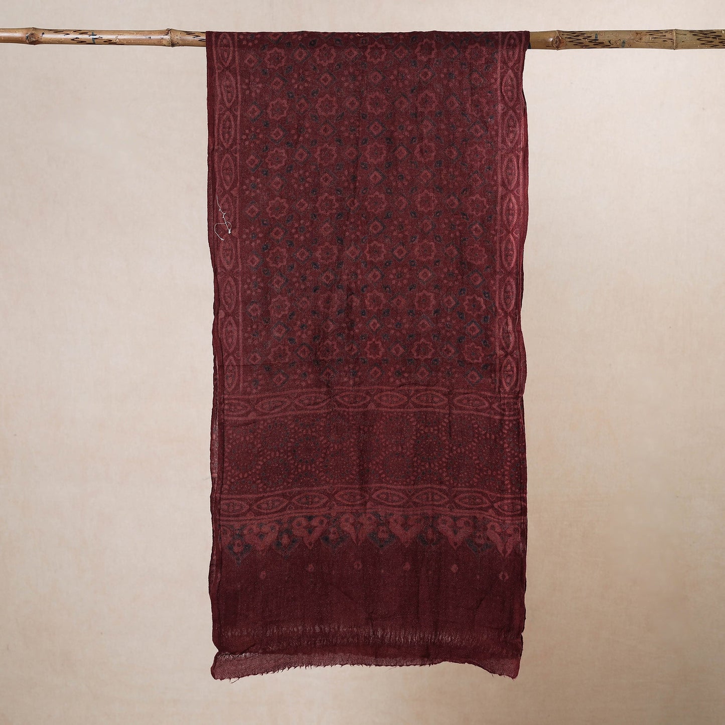 Ajrakh Hand Block Printed Pure Woolen Stole