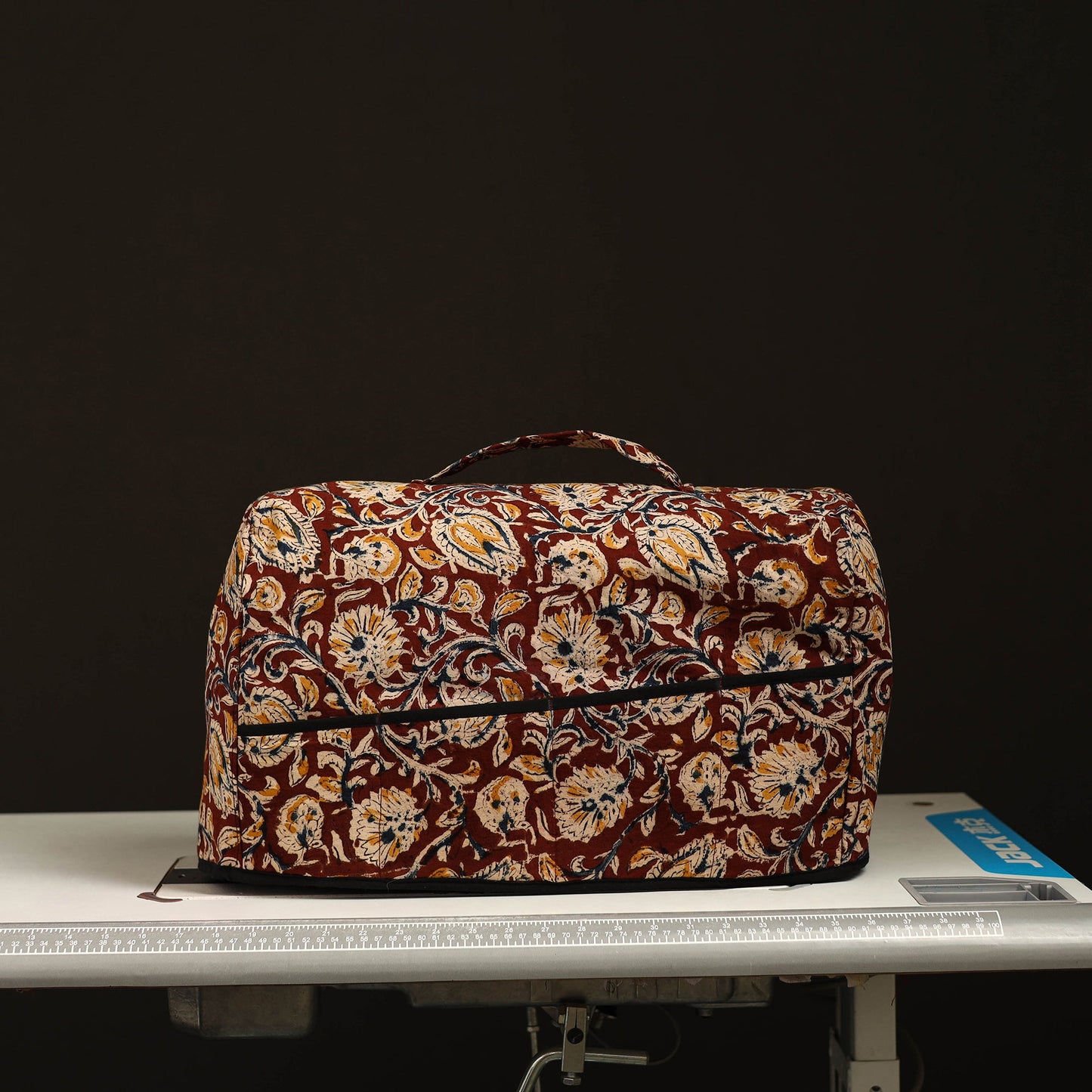 Maroon Handcrafted Cotton Sewing Machine Cover