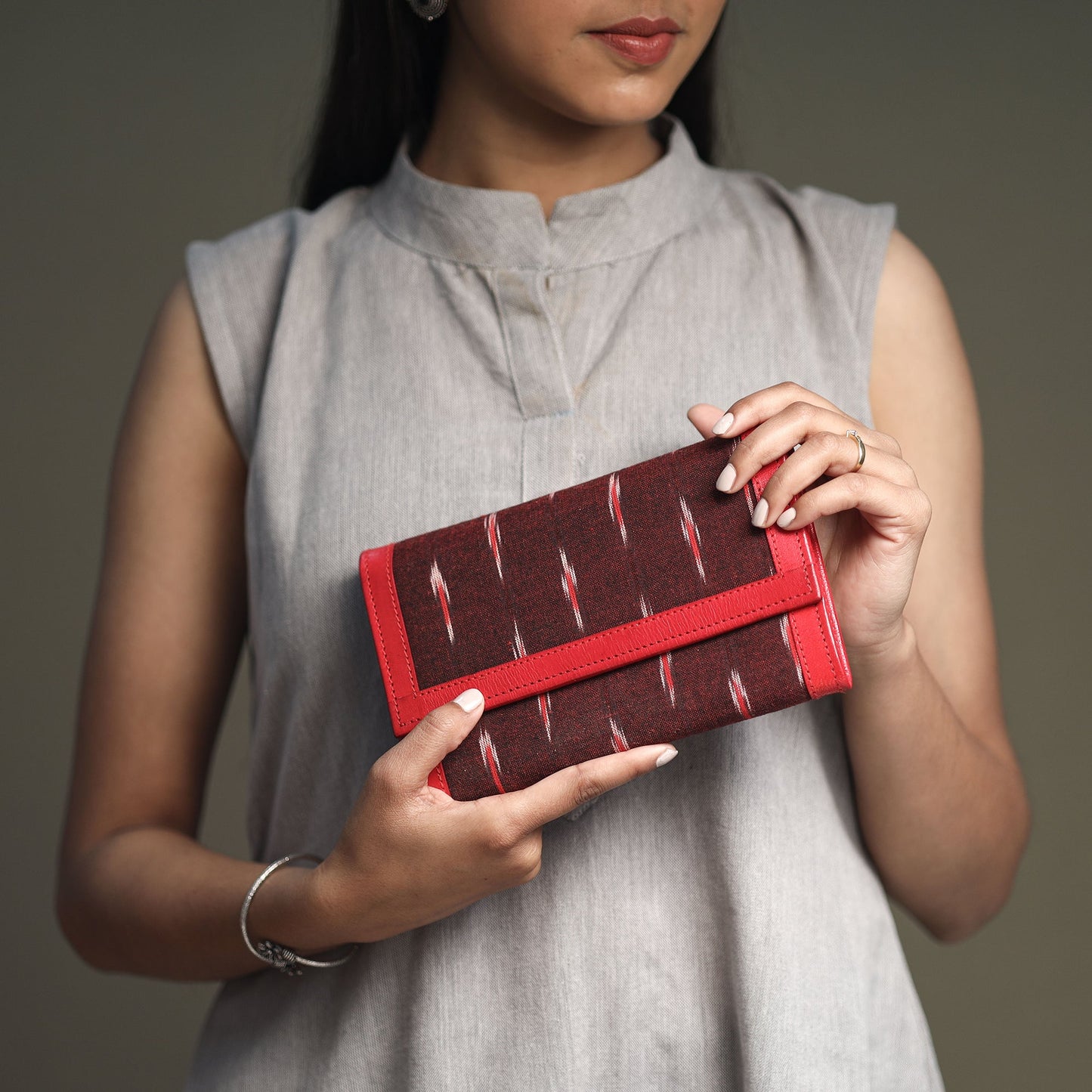 Handcrafted Ikat Weave Leather Wallet